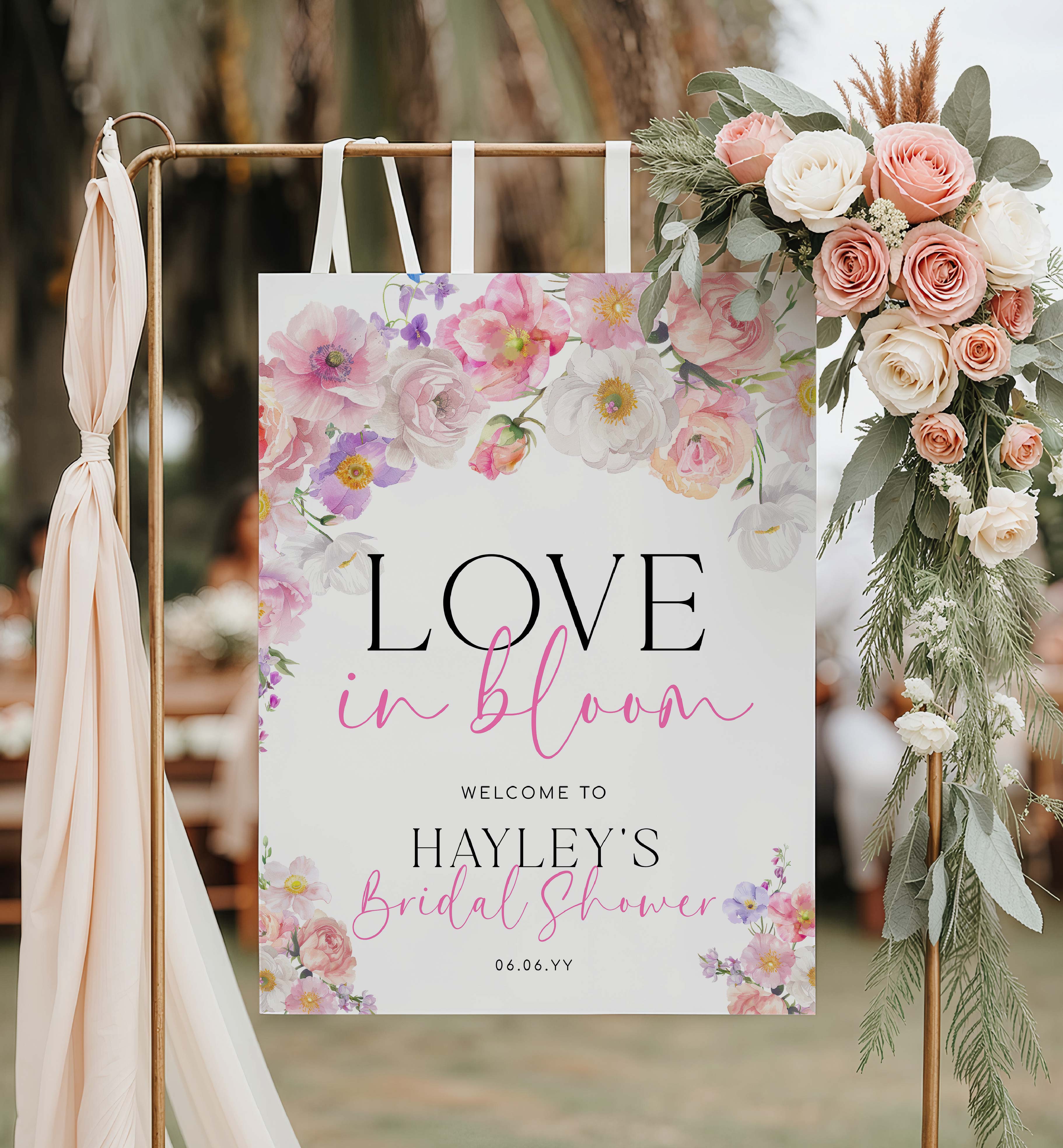 ELO-WHT-3-B3543 - ELOISE - WHITE - LOVE IN BLOOM WELCOME SIGN design preview