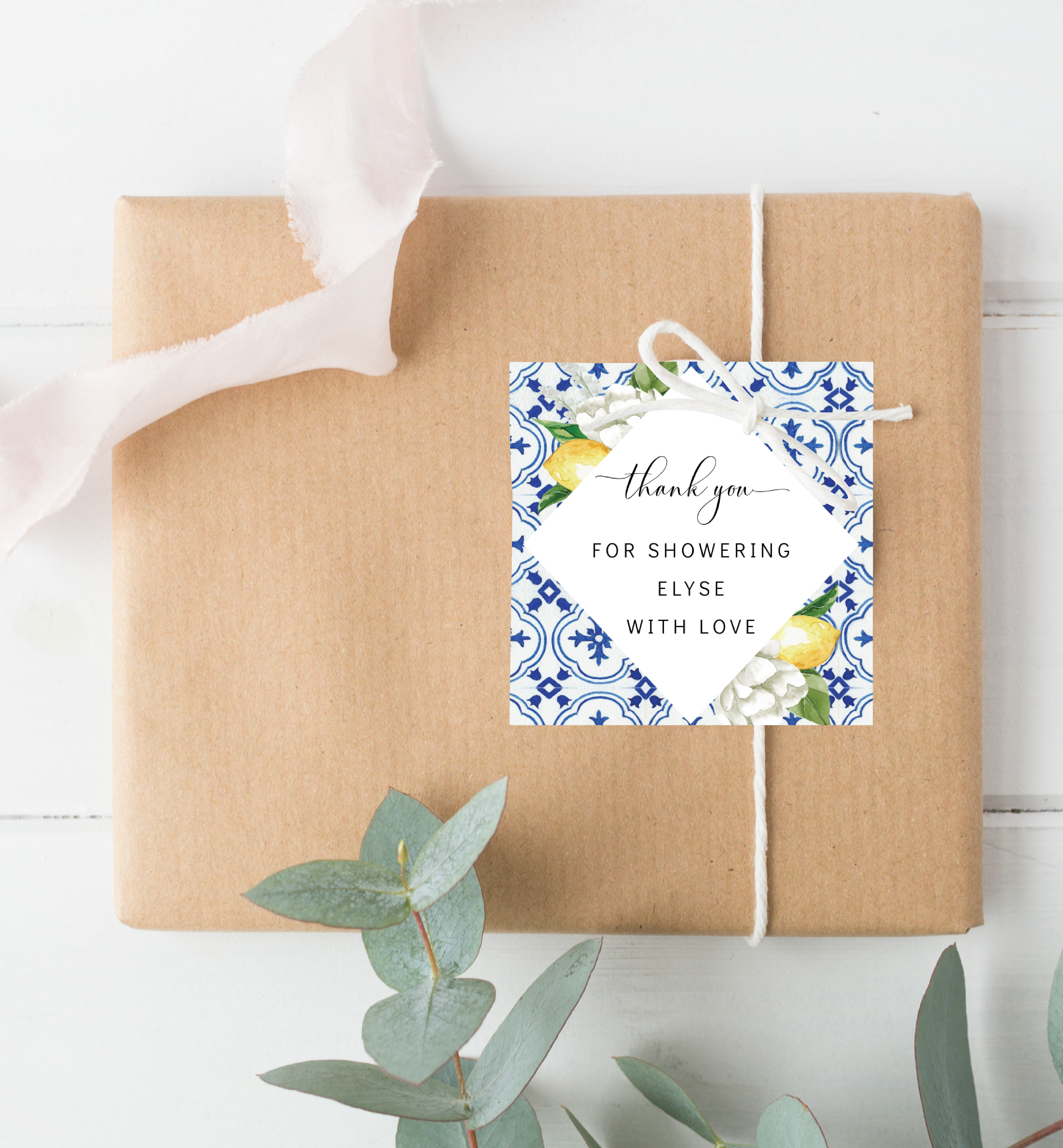MED-BLU-6-B059 - THE MED LEMONS - SQUARE FAVOUR TAGS design preview