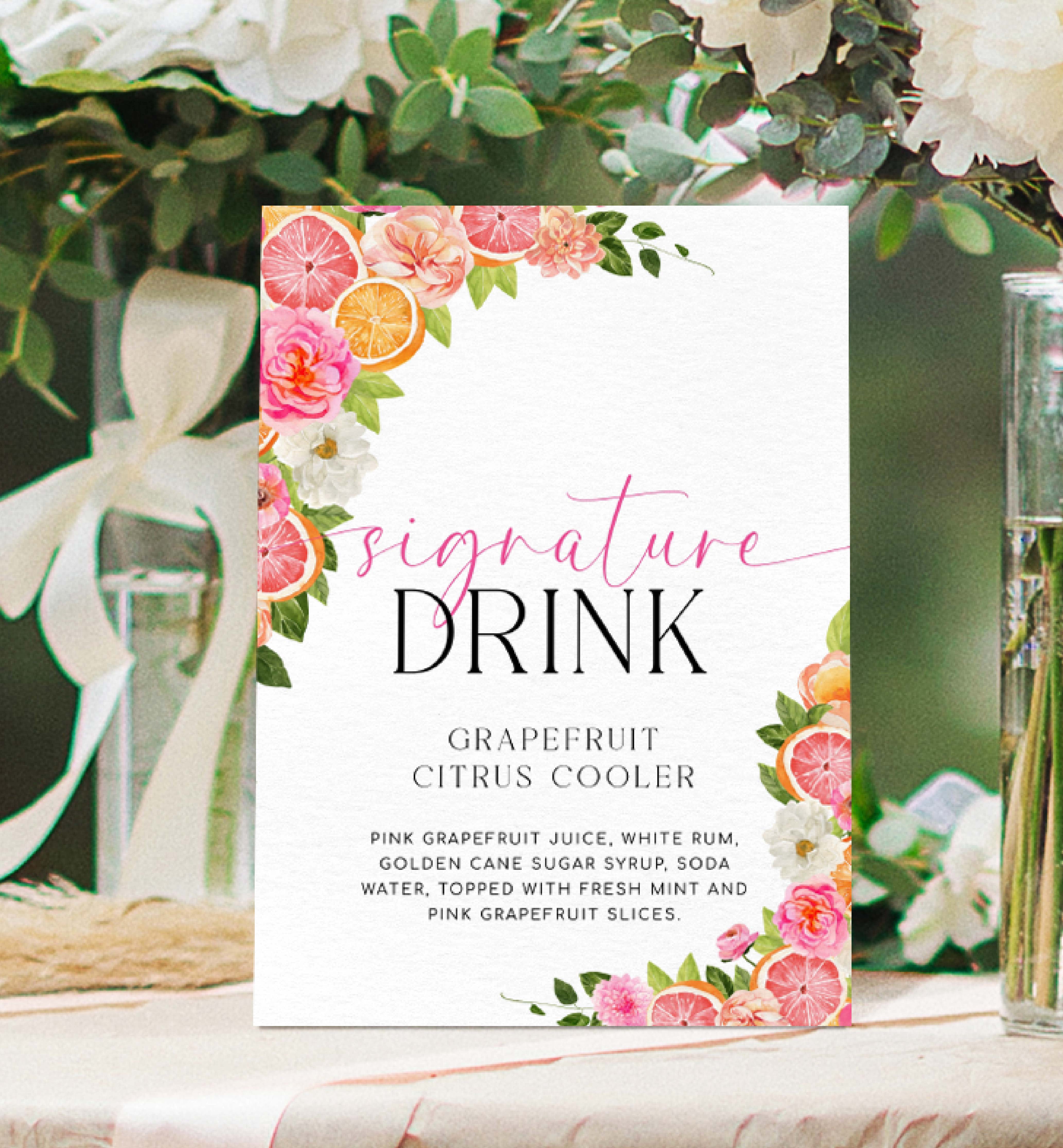 POM-WHT-7-B2946 - POMELO - WHITE - SIGNATURE DRINK SIGN design preview