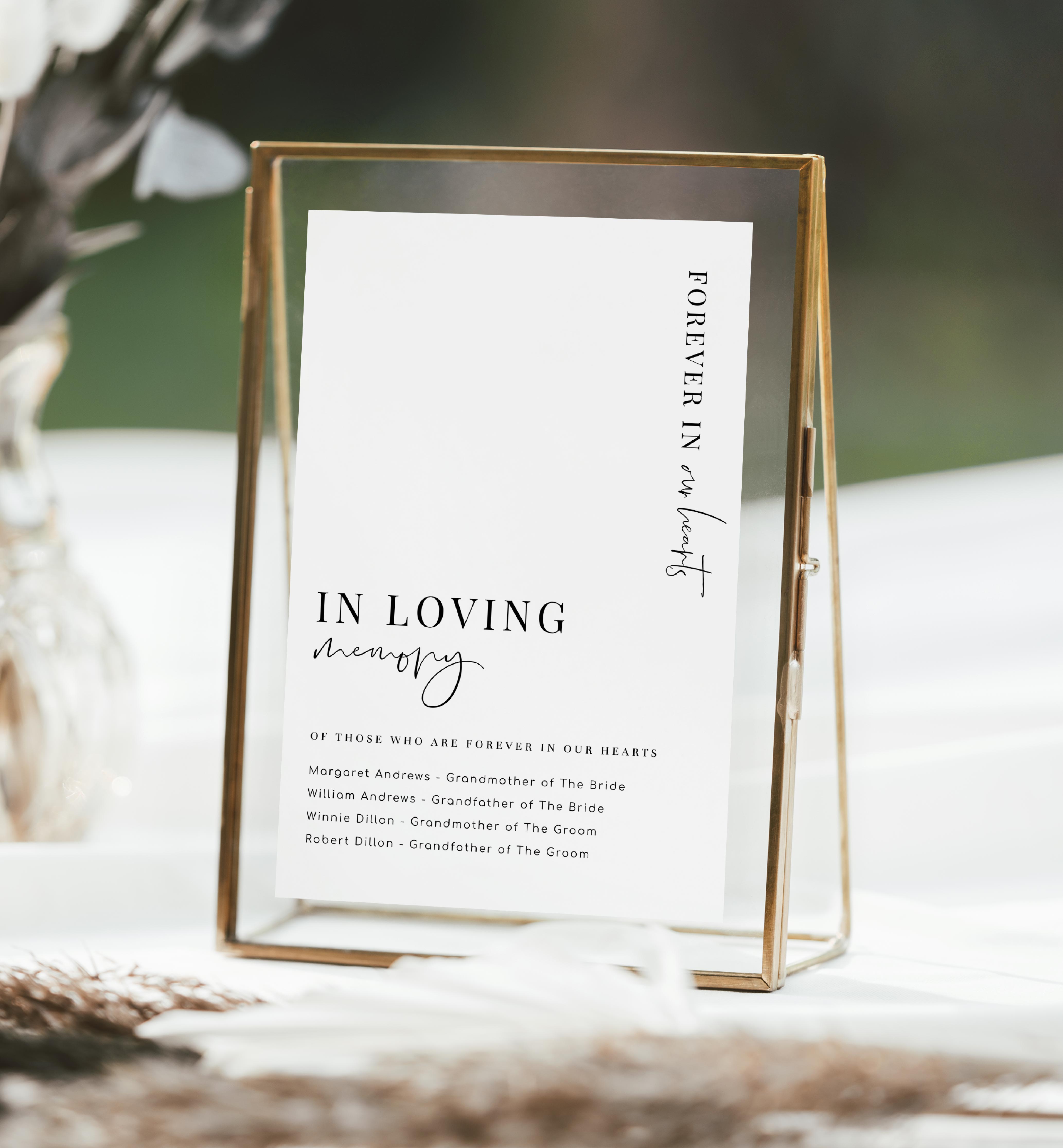 EST-WHT-7-B2178 - ESTELLE - WHITE - IN LOVING MEMORY SIGN design preview