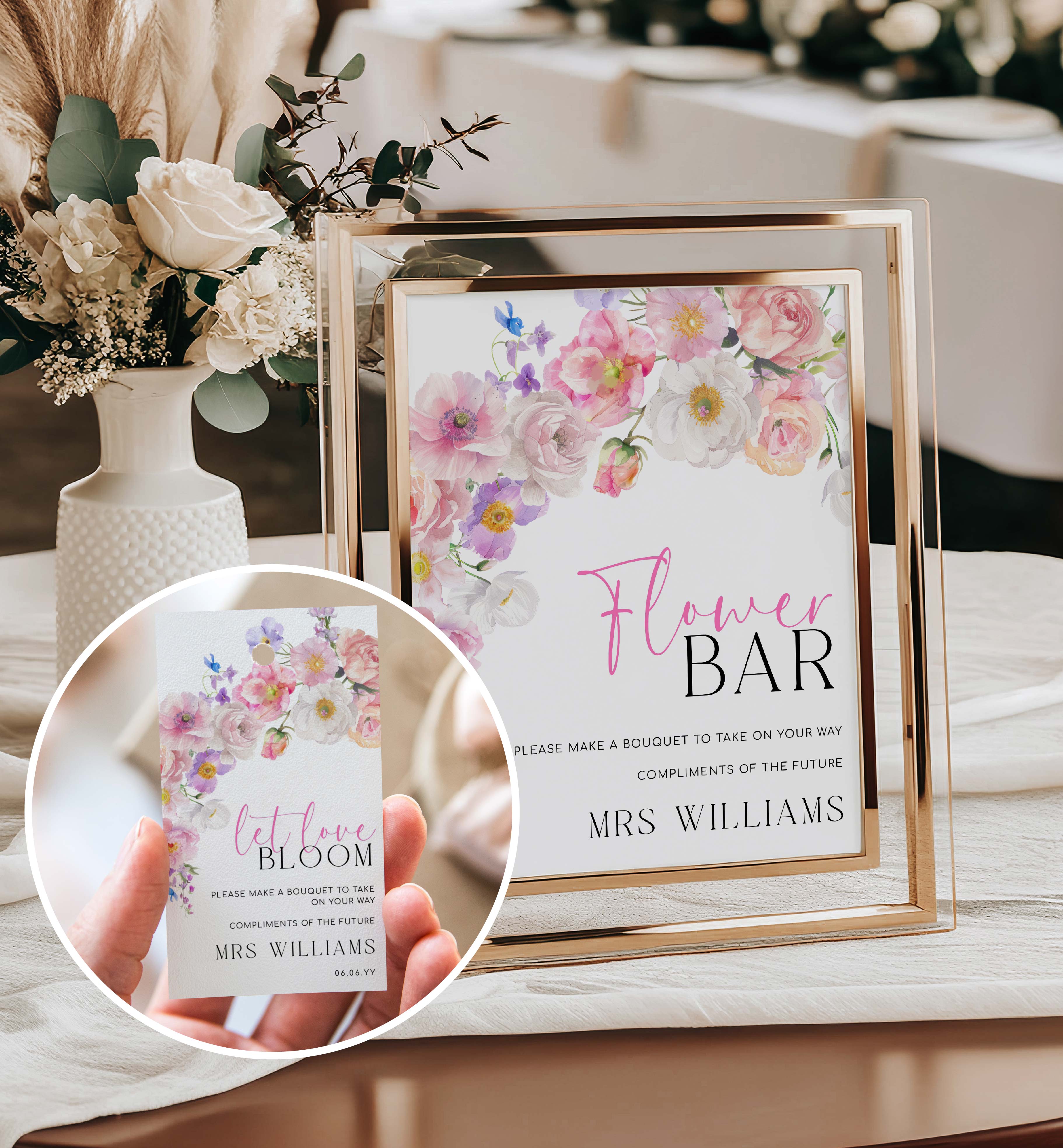 ELO-WHT-7-B3572 - ELOISE - WHITE - FLOWER BAR SIGN AND TAG design preview
