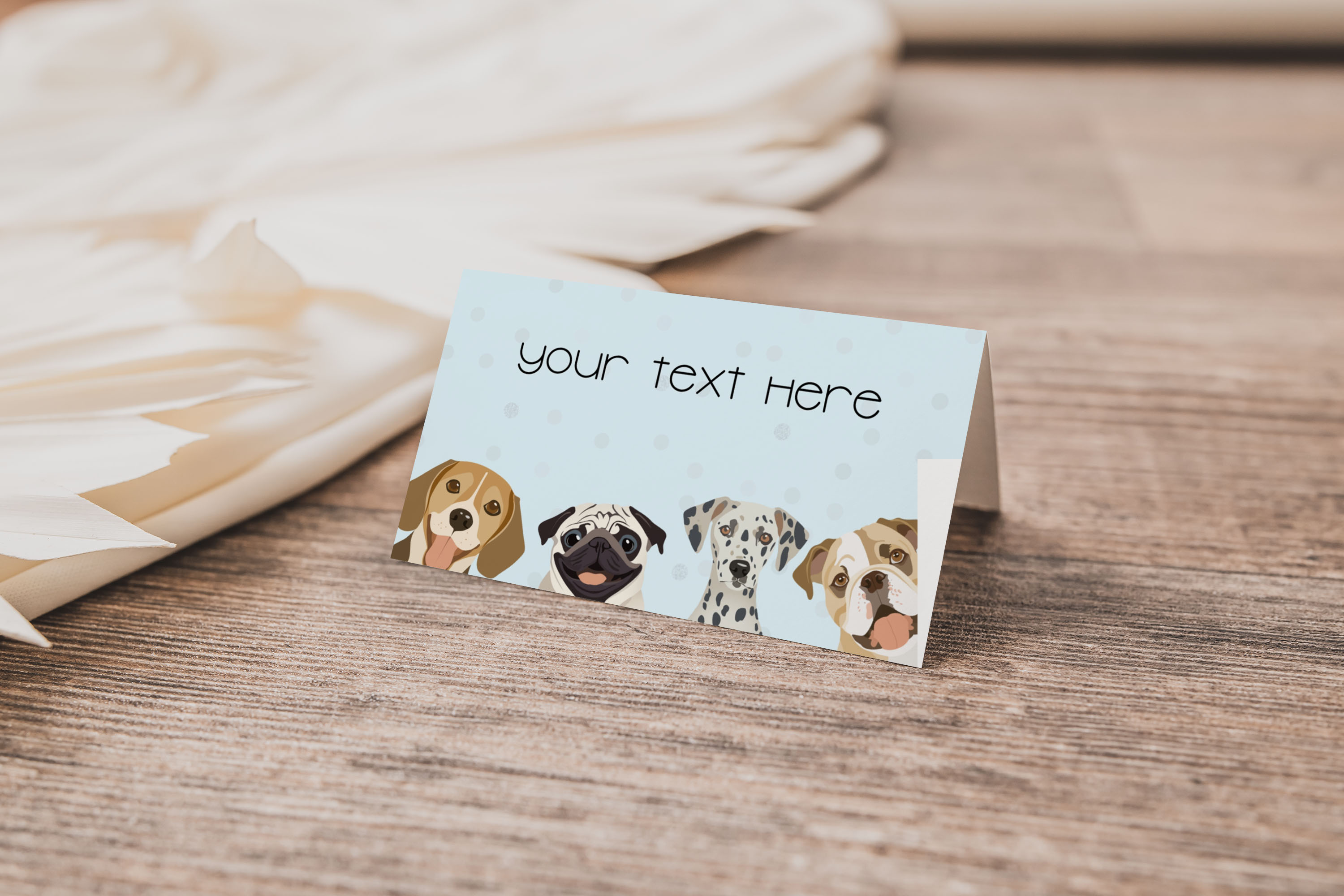 Let's Pawty Place Card 180d design preview