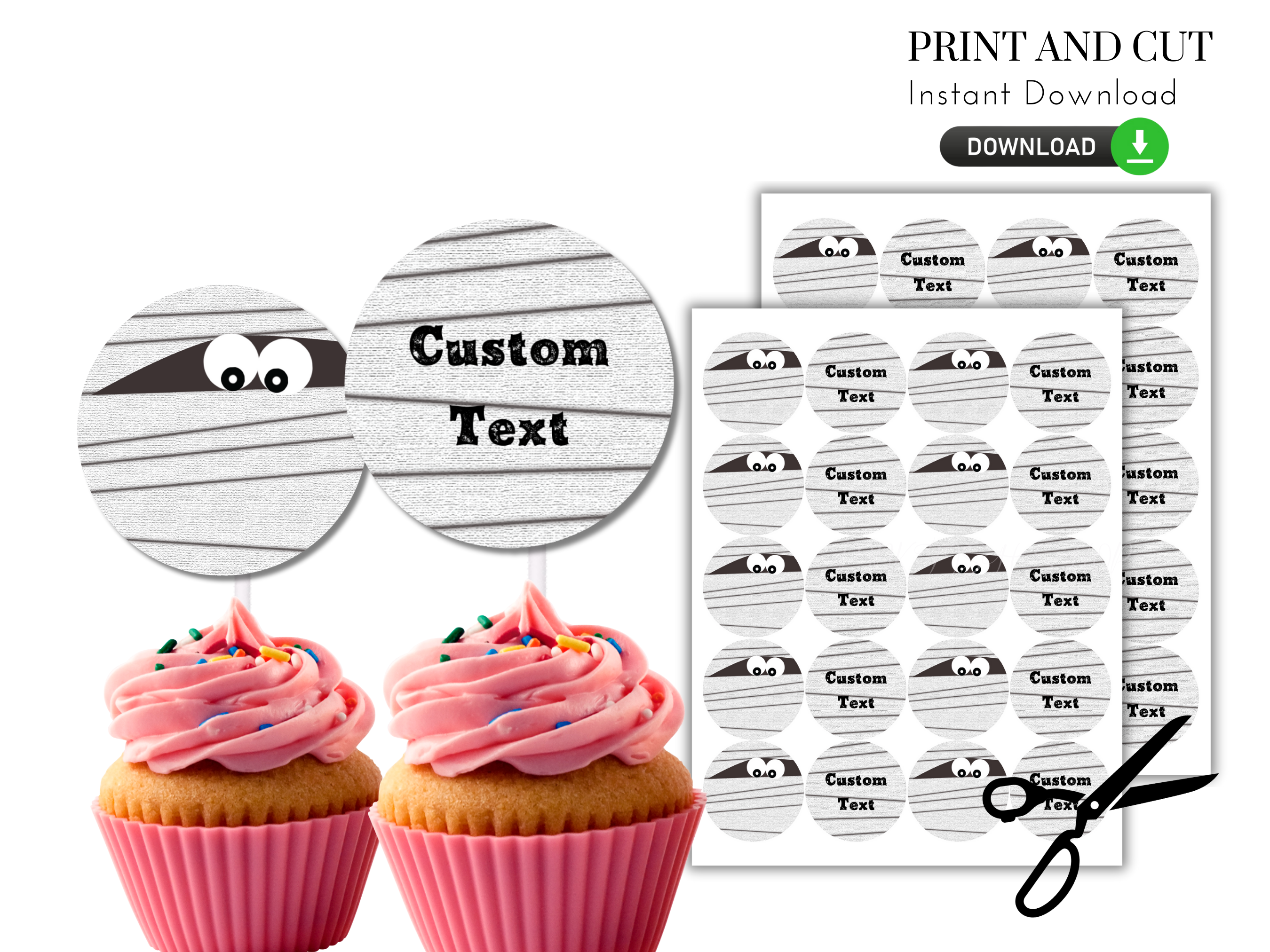 Mummy Cupcake Toppers 109g design preview