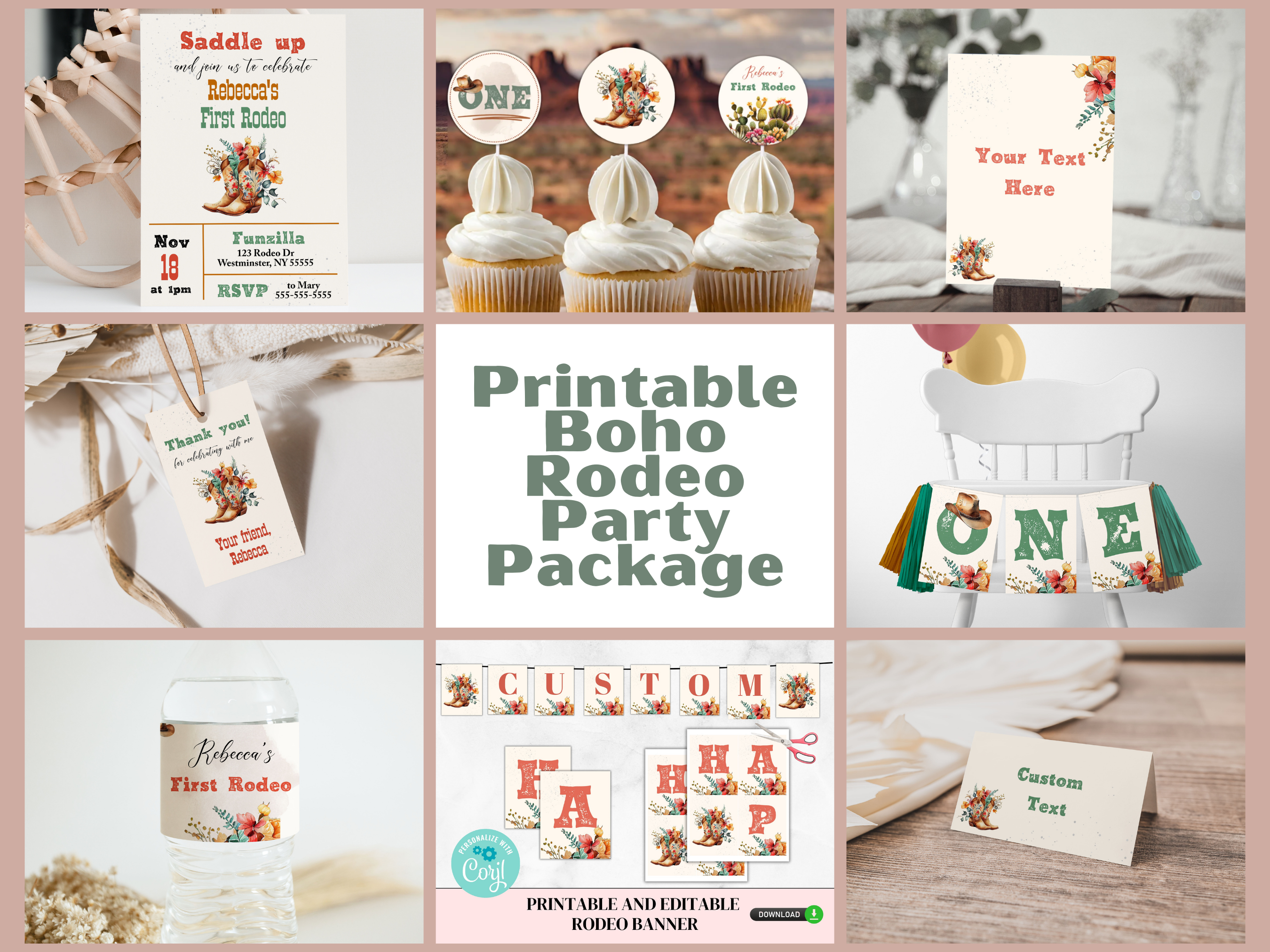 boho Rodeo Party Package 137h design preview