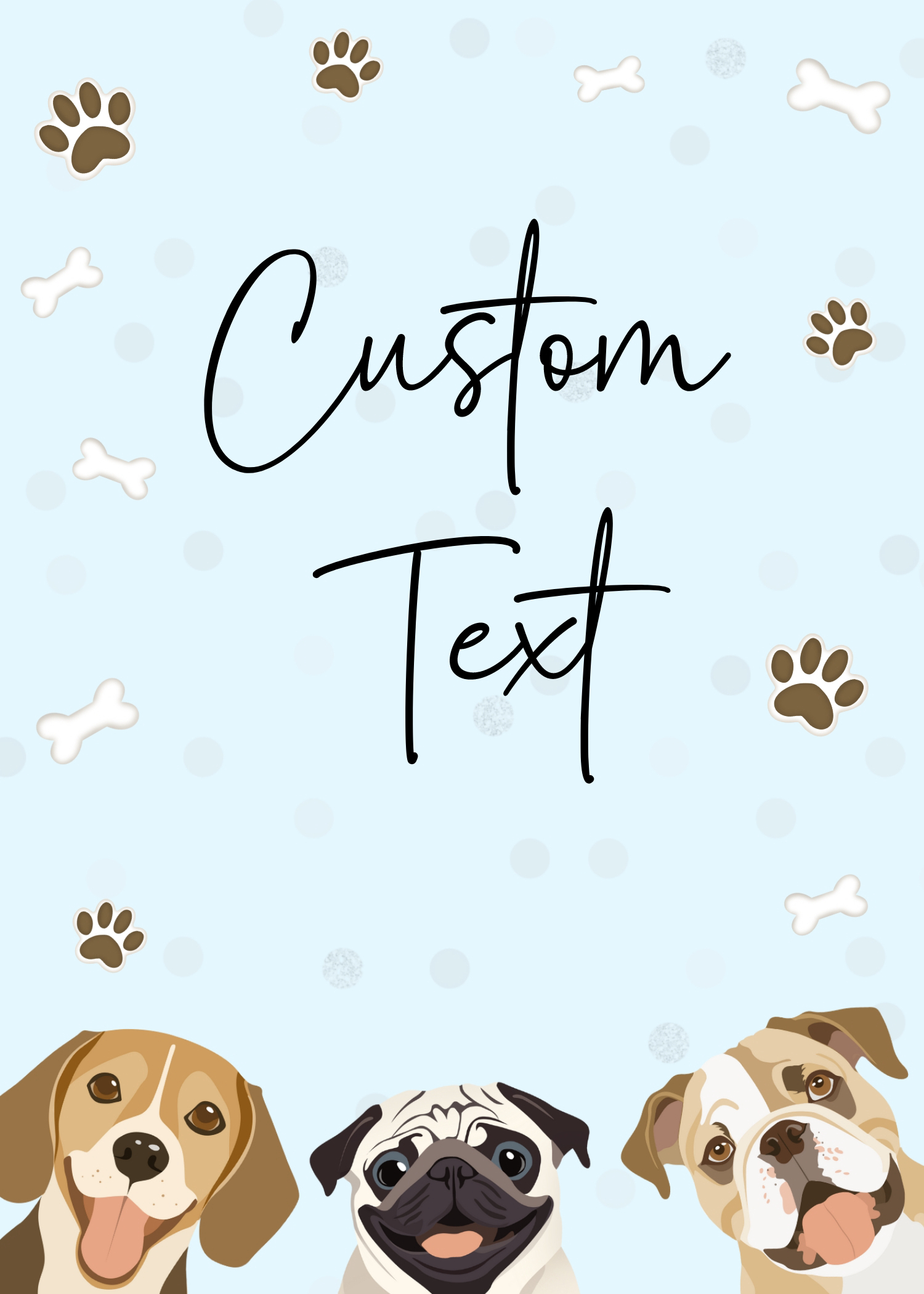 Let's Pawty Sign 5x7 and 8x10 180c design preview