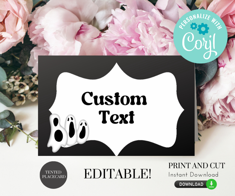 Boo Halloween Place Cards design preview