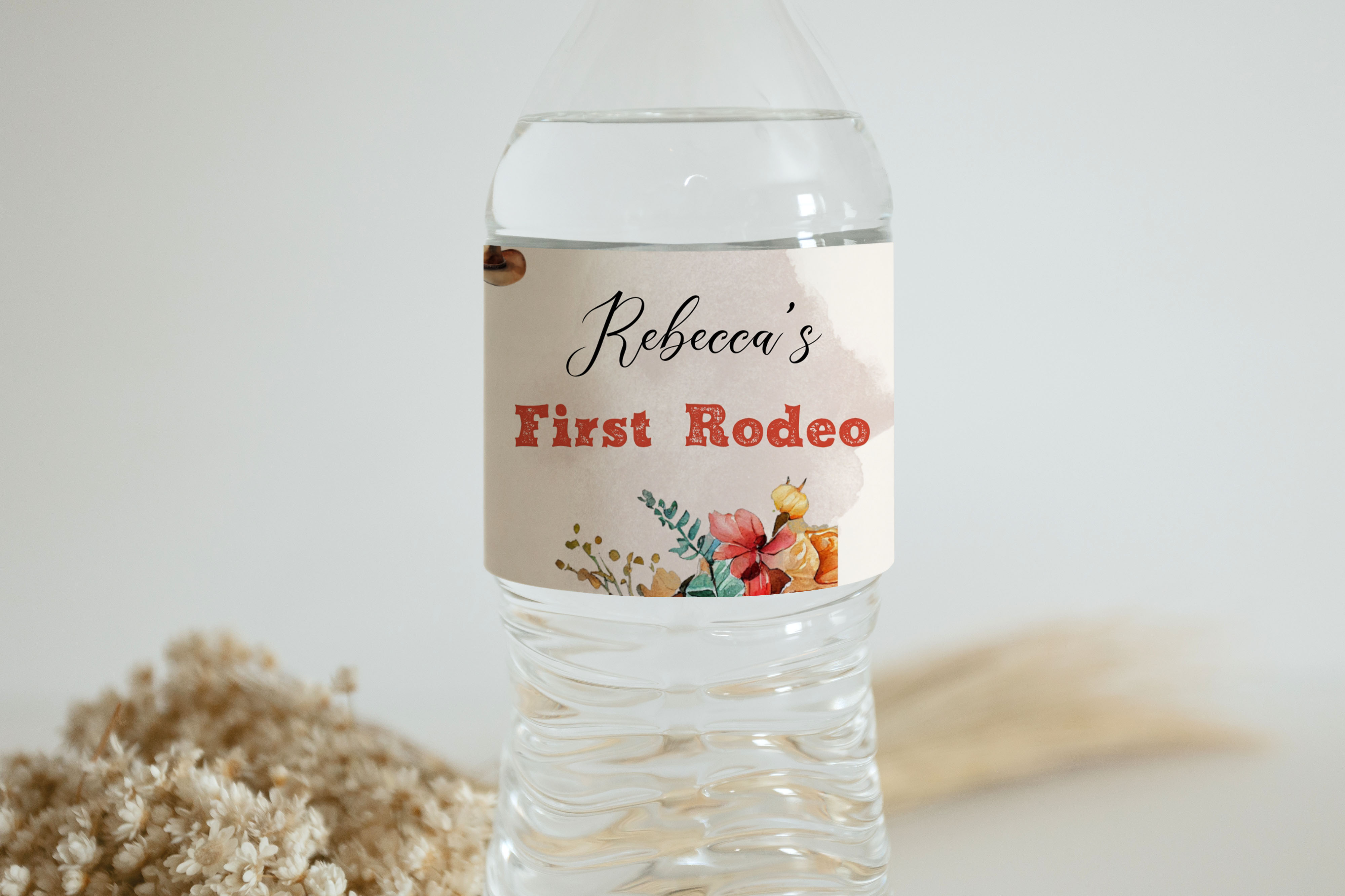Boho Water Bottle Label 137g design preview