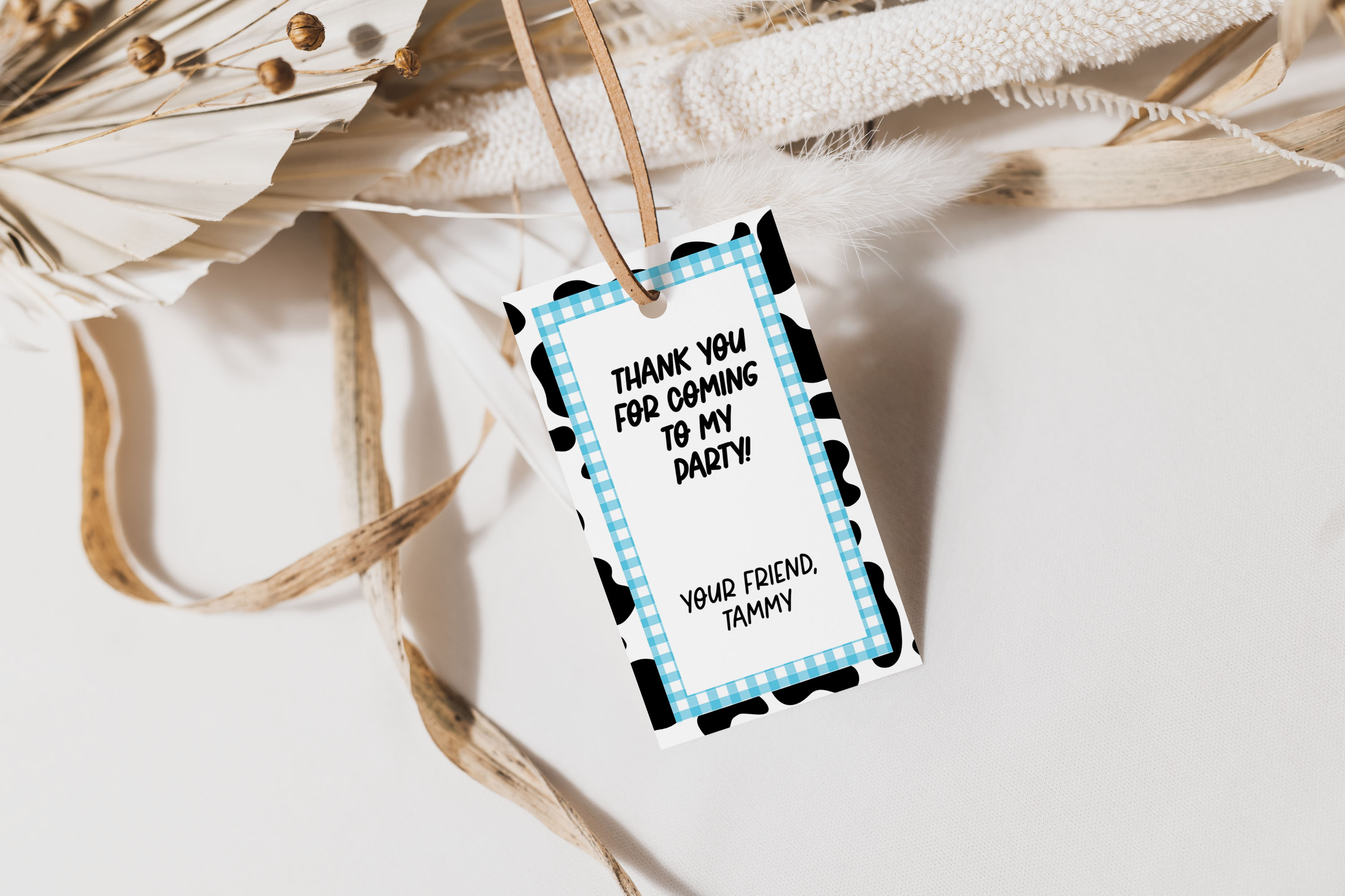 Cow Print Favor Tag 160f1 design preview