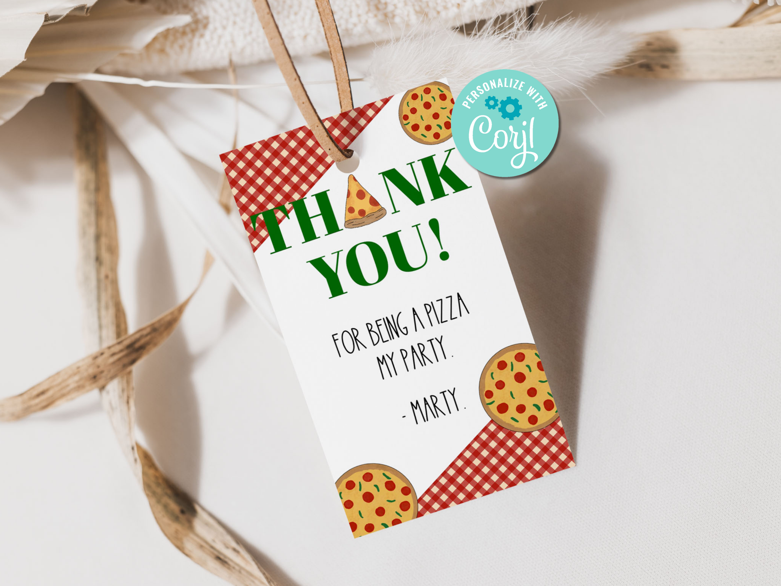 Pizza Party Favor Tags 170 design preview