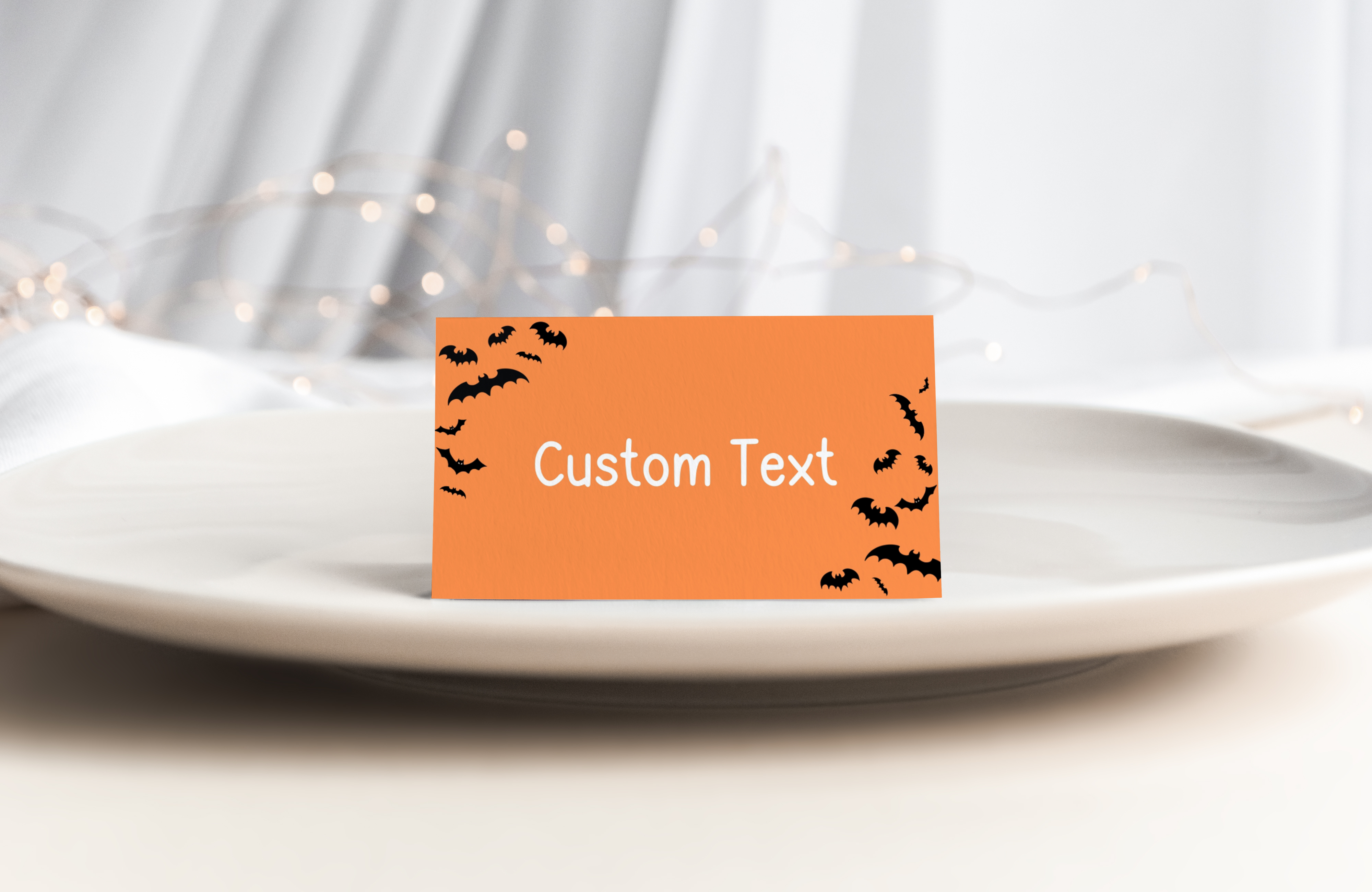 Orange Bat Place Card - 112b design preview