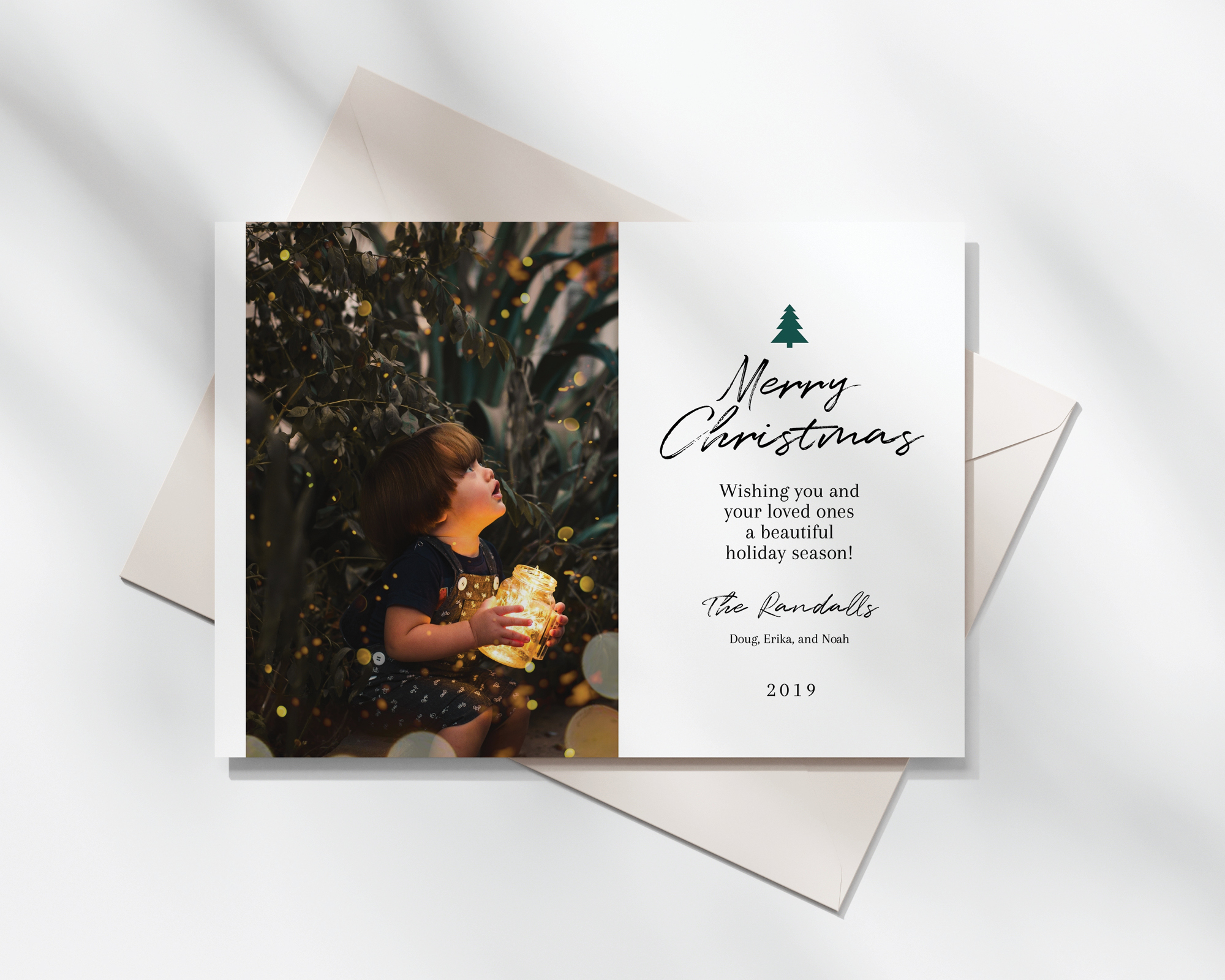 5x7 Christmas Card - landscape minimalist design preview