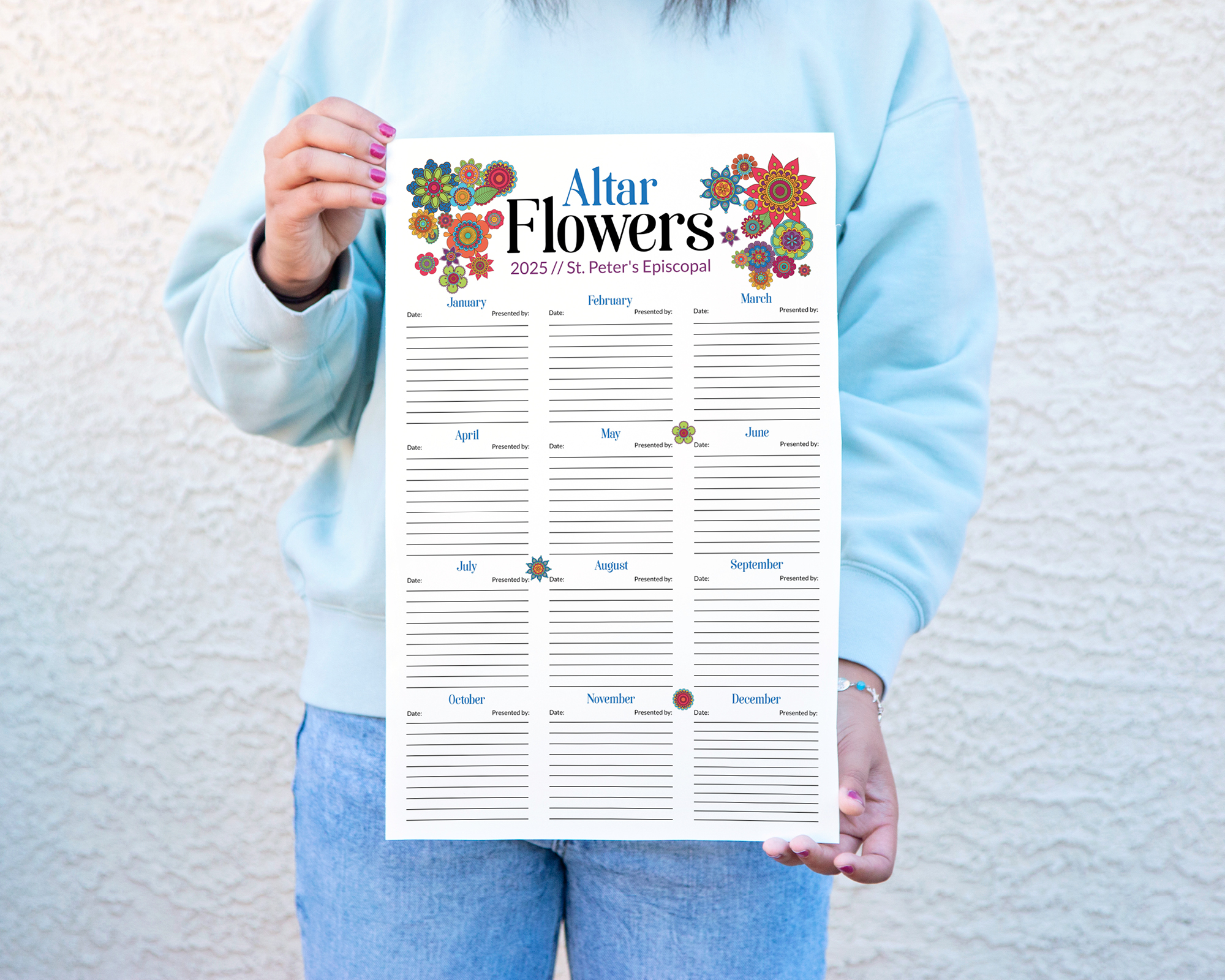 Altar Flowers Church Poster - Color Flowers design preview