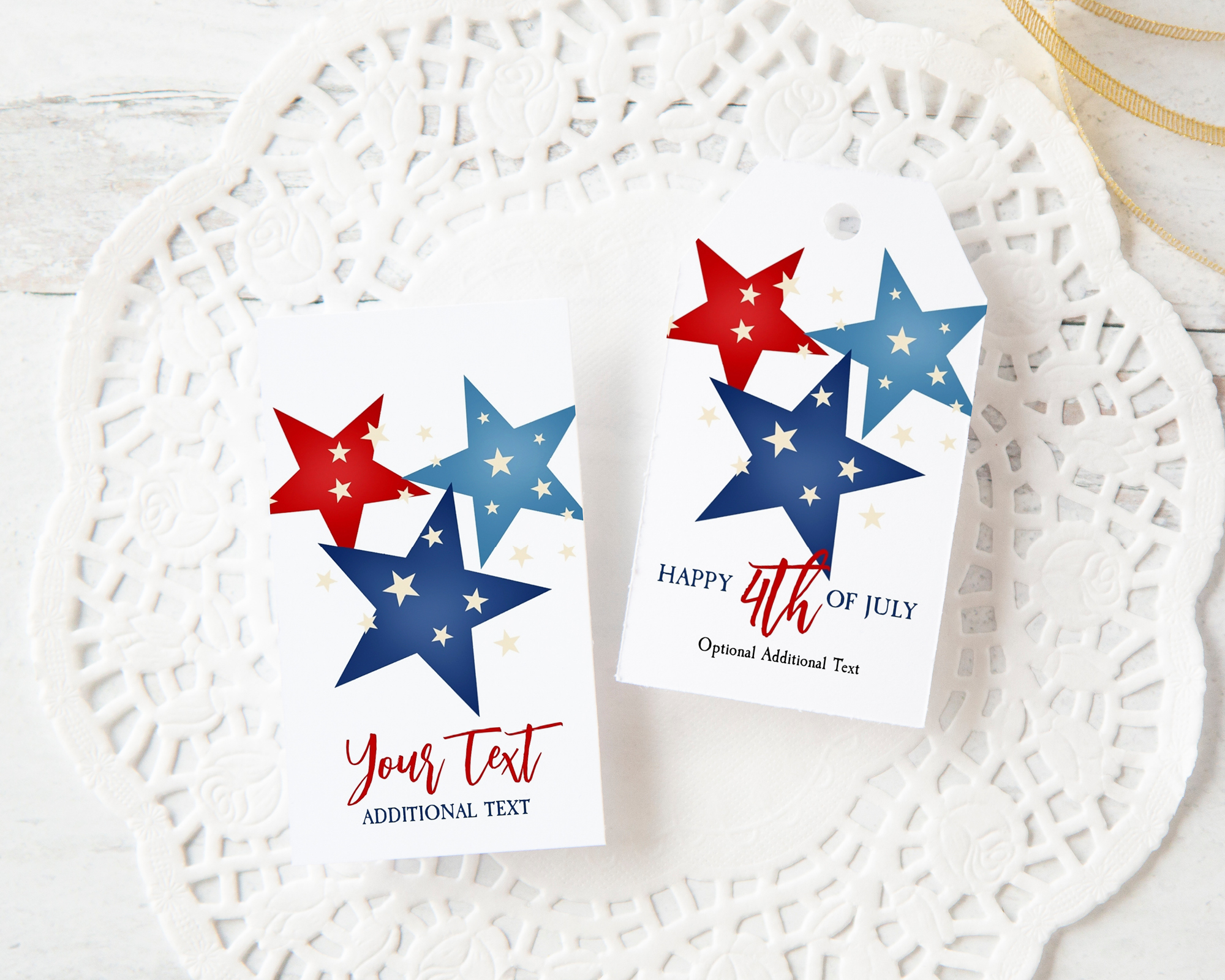 Patriotic Stars Gift Tag design preview