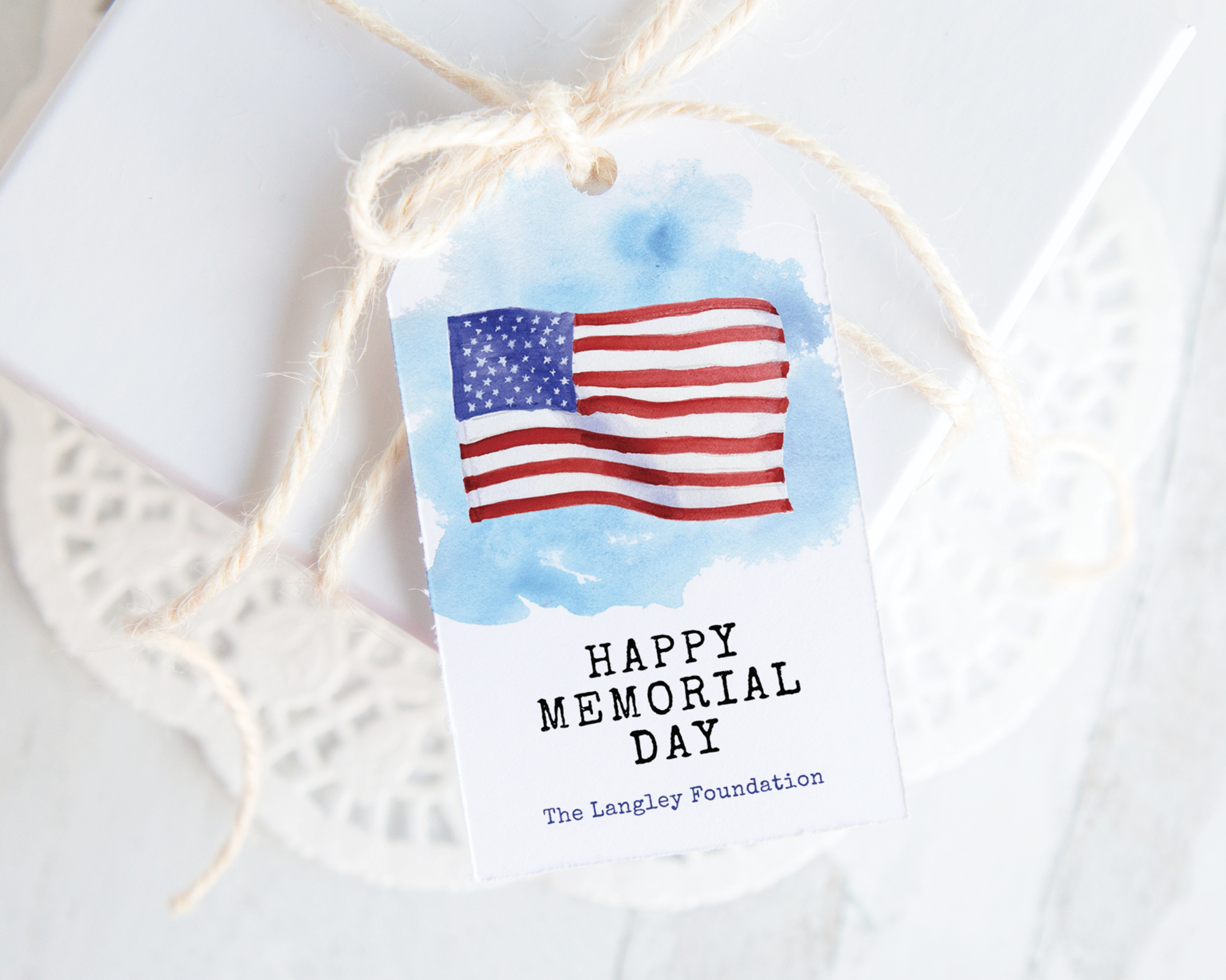 Patriotic Gift Tag - Flag Memorial Day design preview