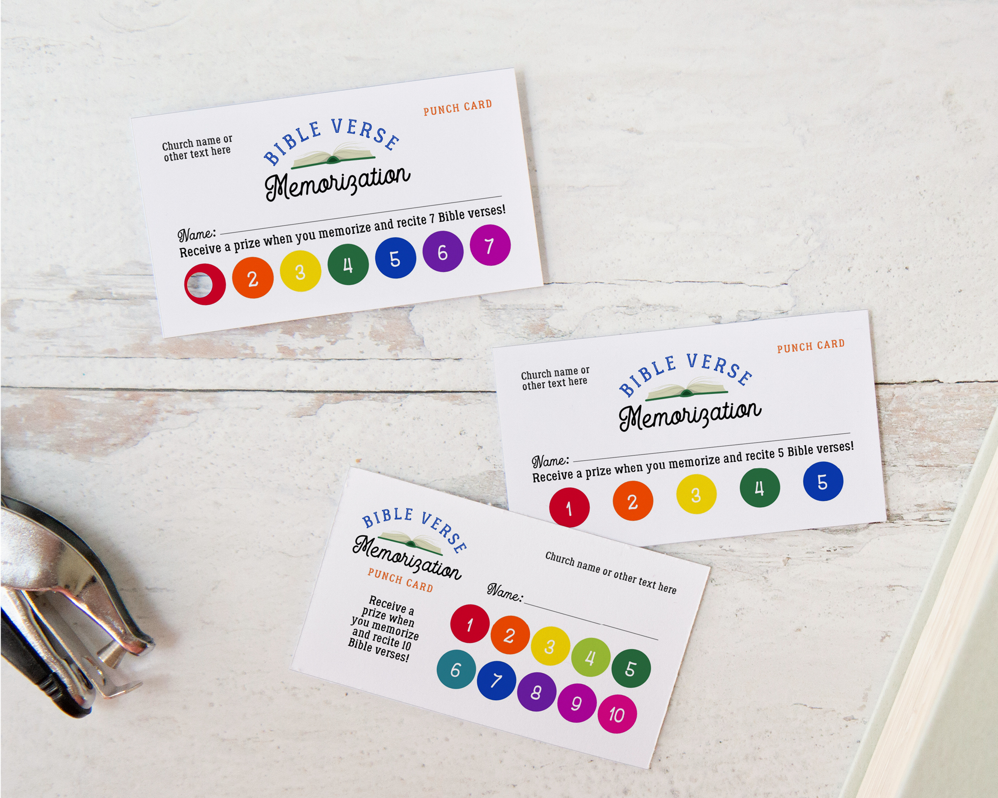 Bible Verse Punch Card - Rainbow design preview