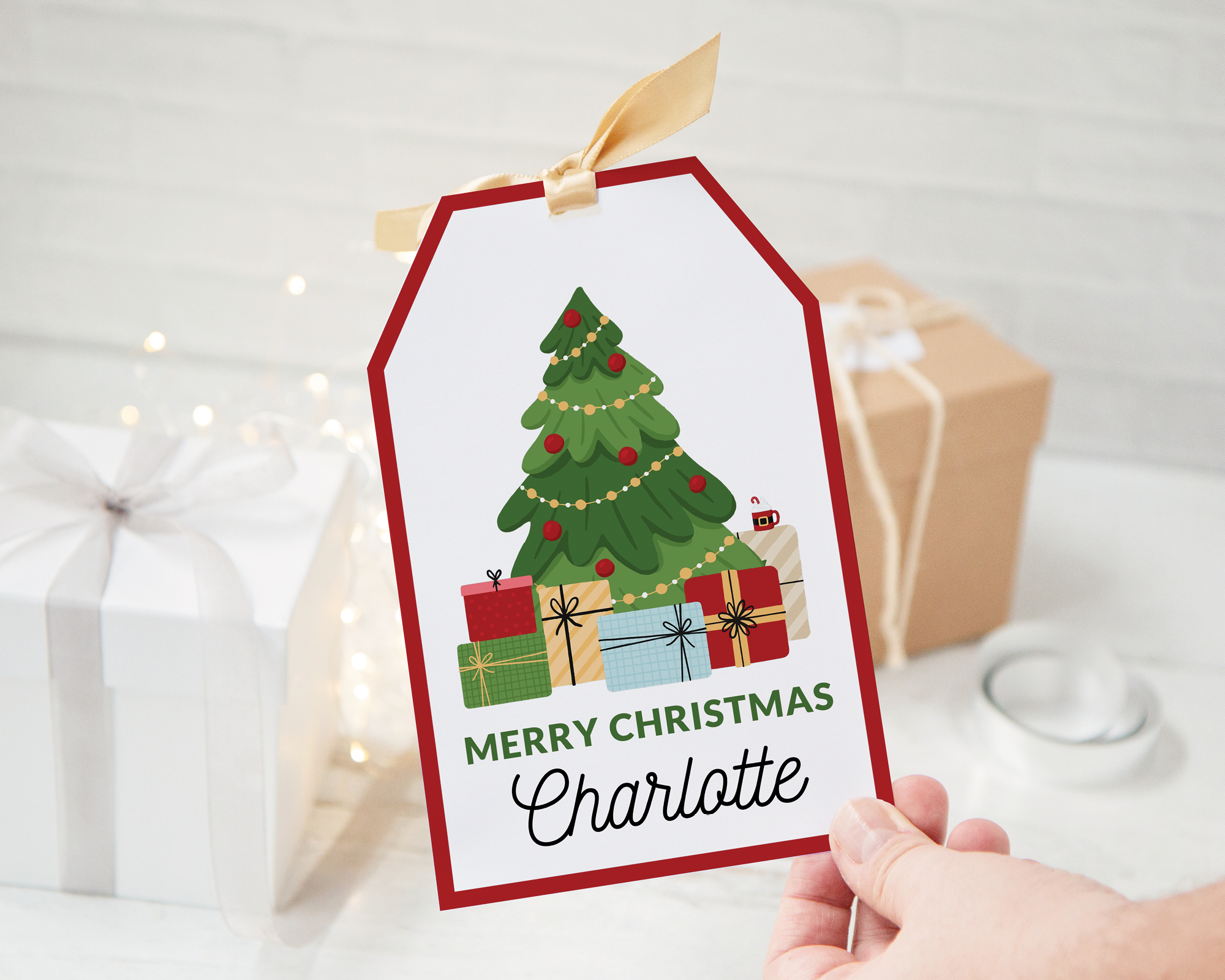 Jumbo Gift Tag - Christmas Tree design preview
