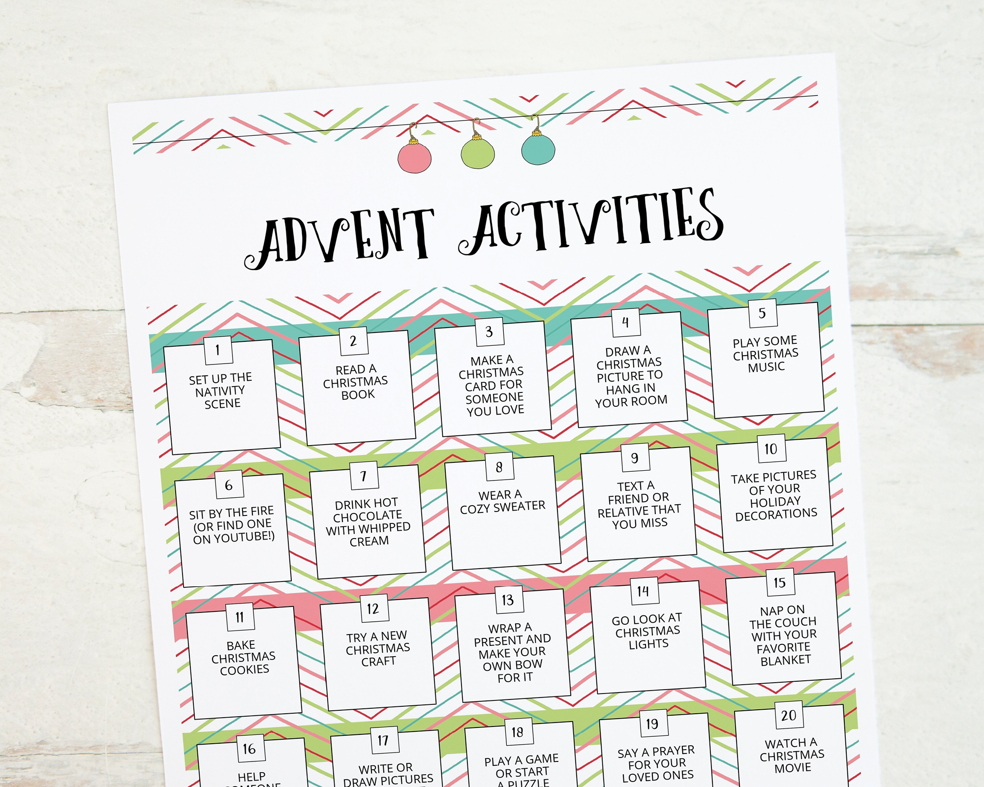 Advent Calendar - Chevron Stripe design preview