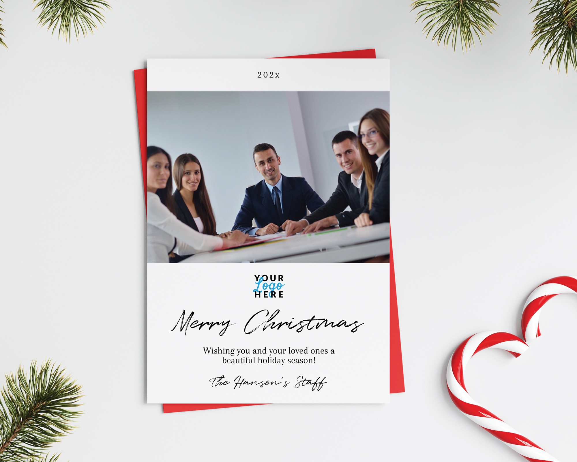 5x7 Christmas Photo Card - Logo/Symbol Options design preview