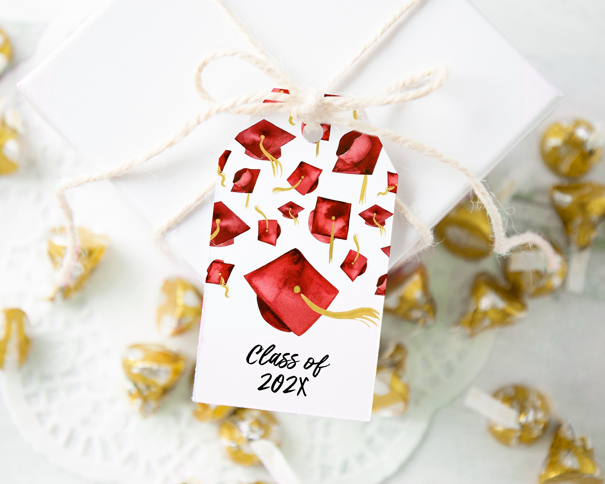 Red Graduation Tags design preview
