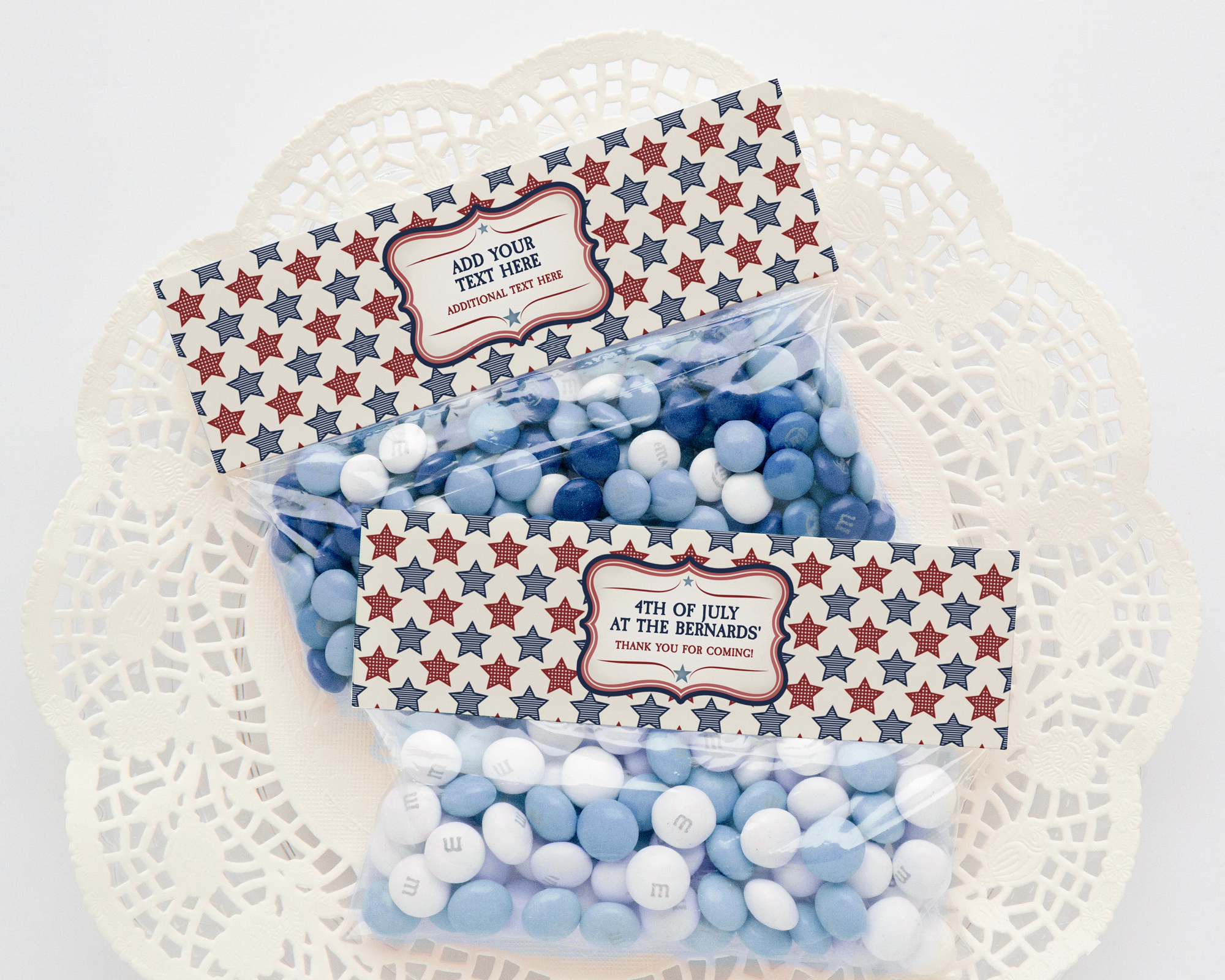 Patriotic Stars Bag Topper design preview