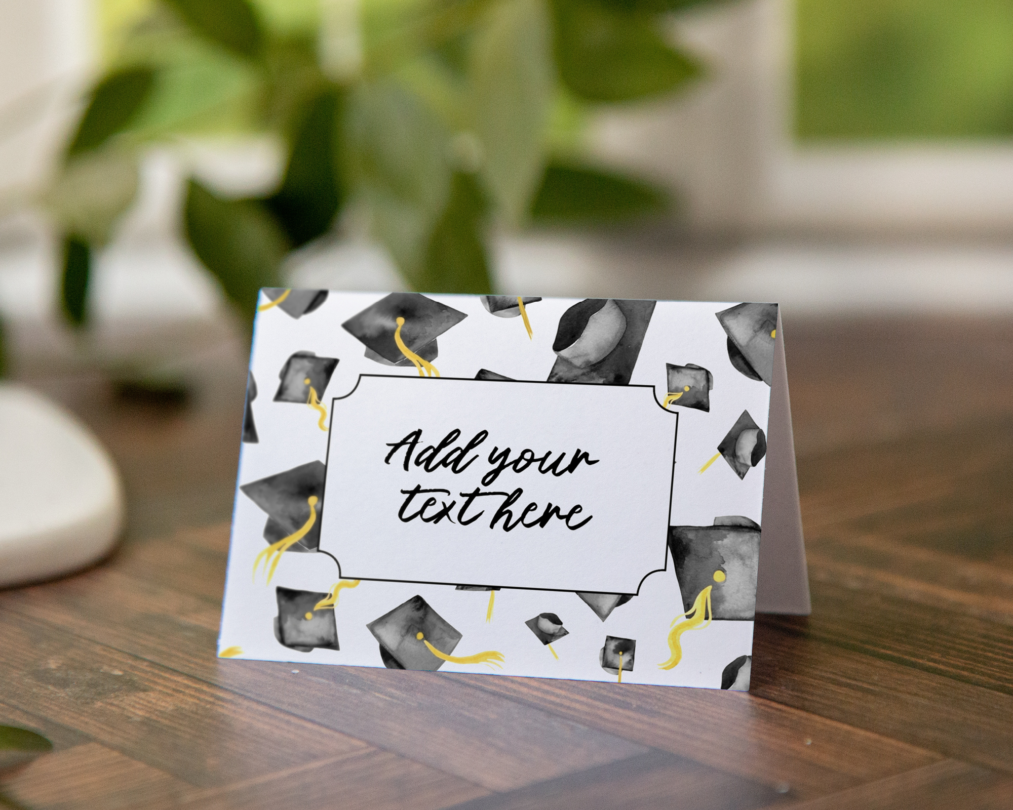 Place Card - Graduation Cap Black design preview