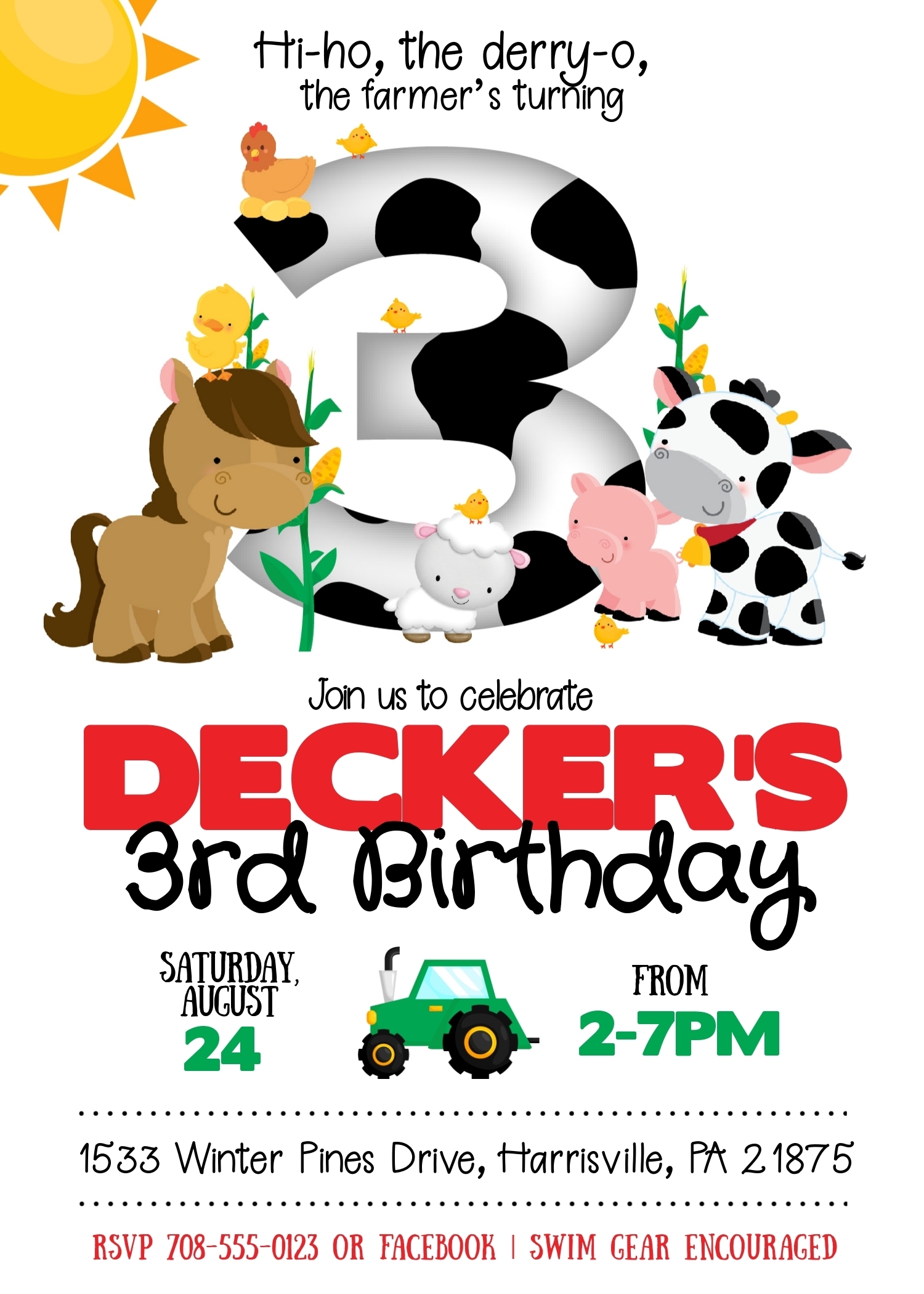 Farm 3rd Birthday design preview