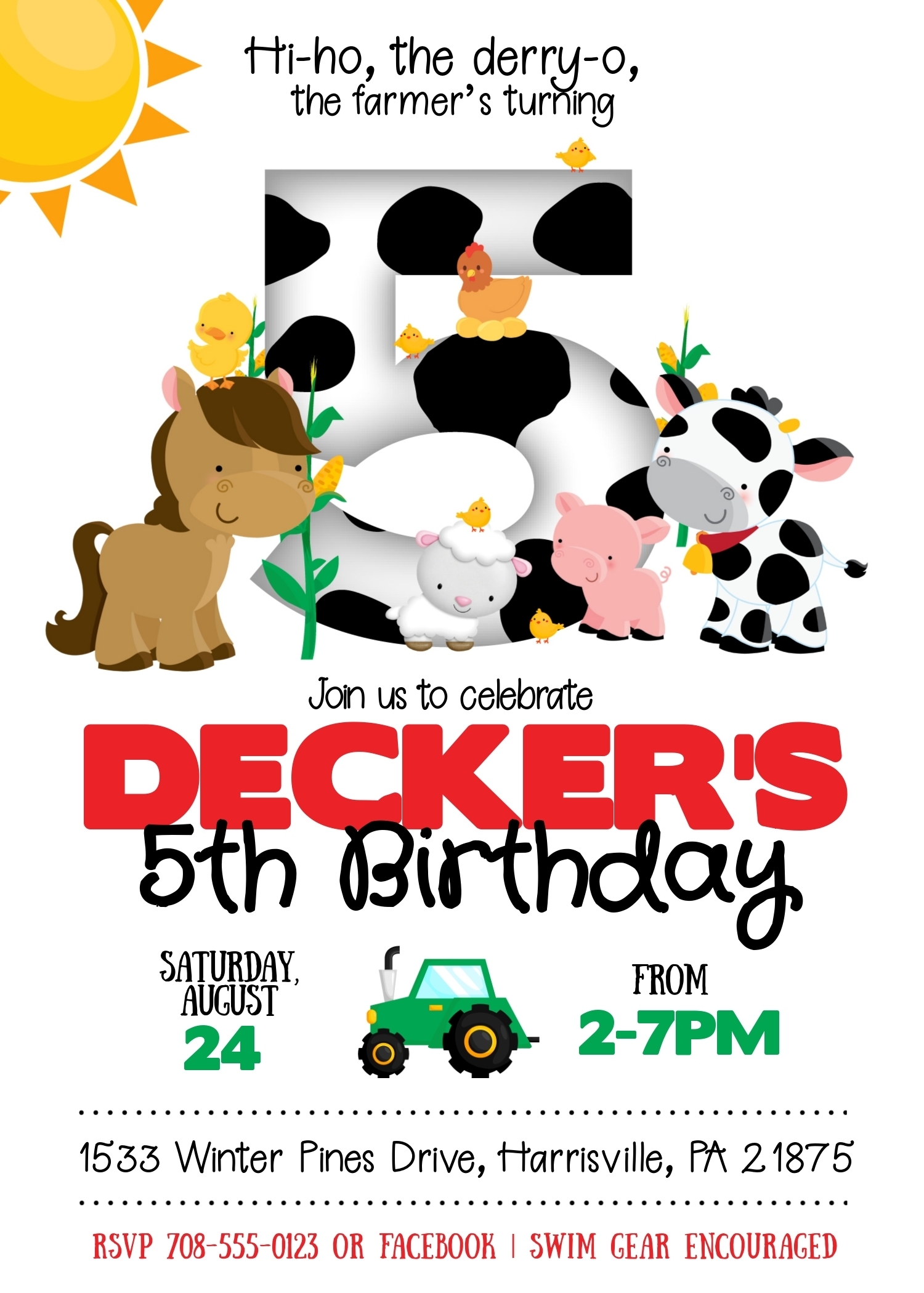 Farm 5th Birthday design preview