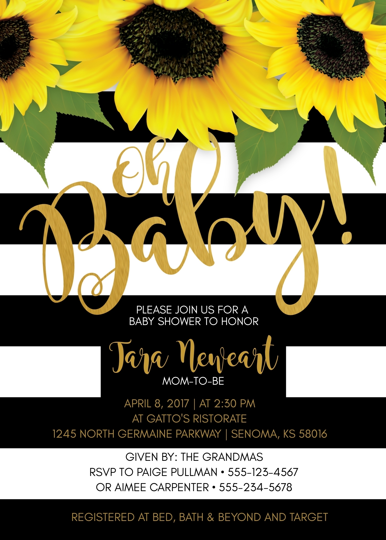 Sunflower Baby Shower design preview
