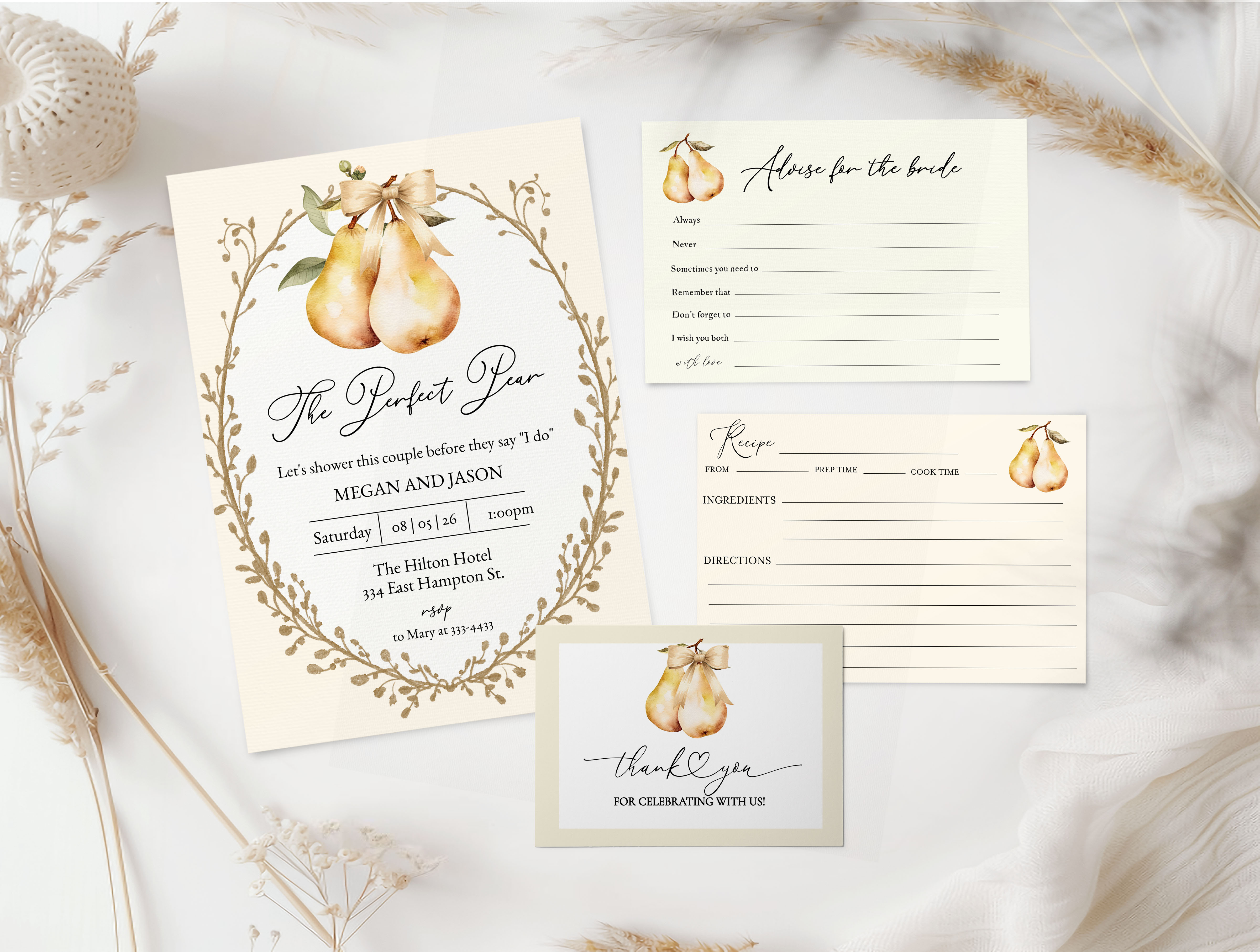 Perfect Pear Bridal Shower Pack design preview