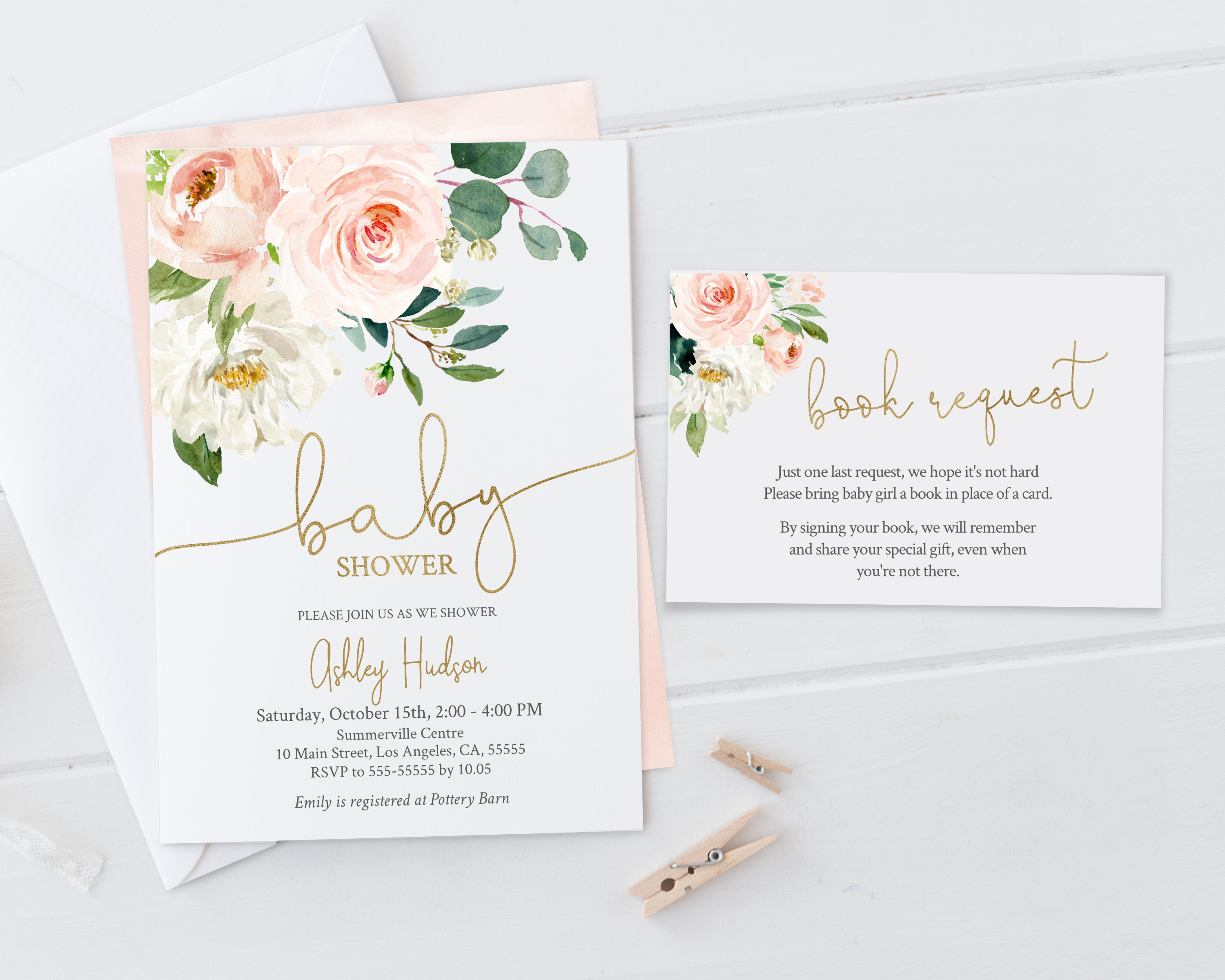 Baby Shower Invitation + BR design preview