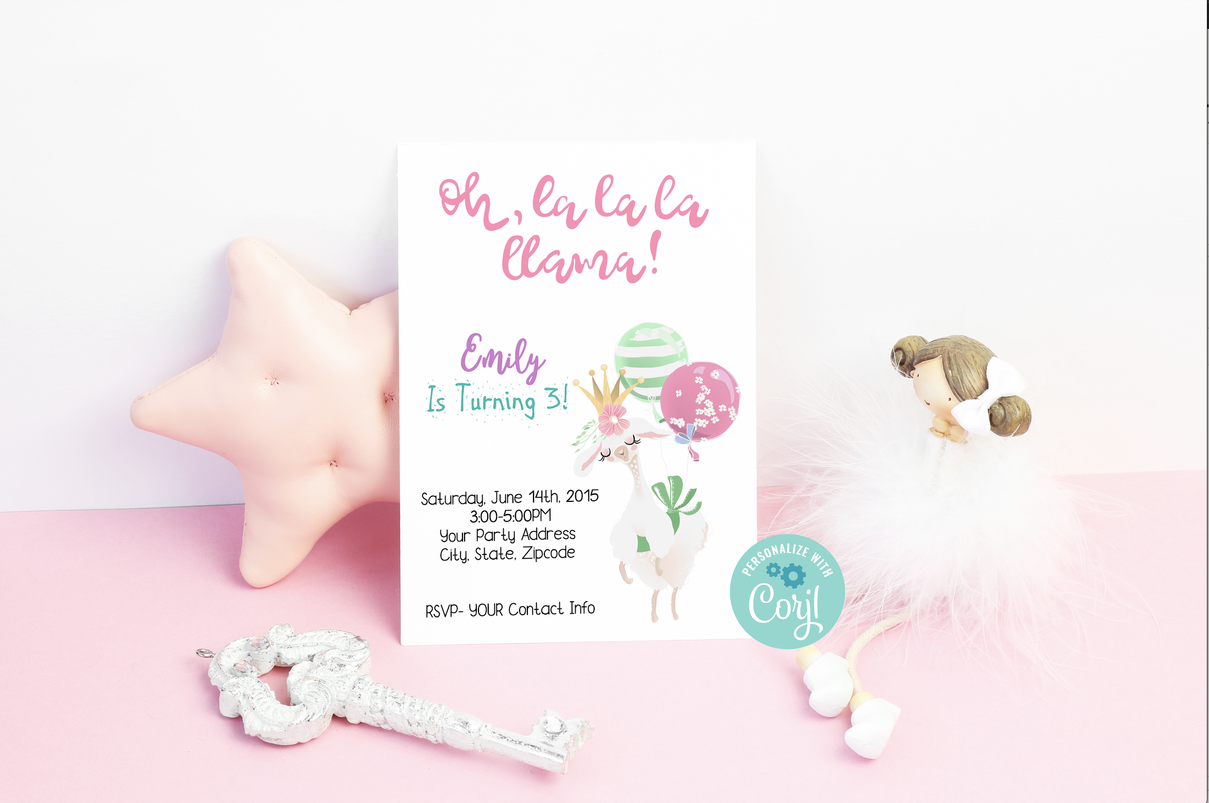 LLama Birthday Party design preview