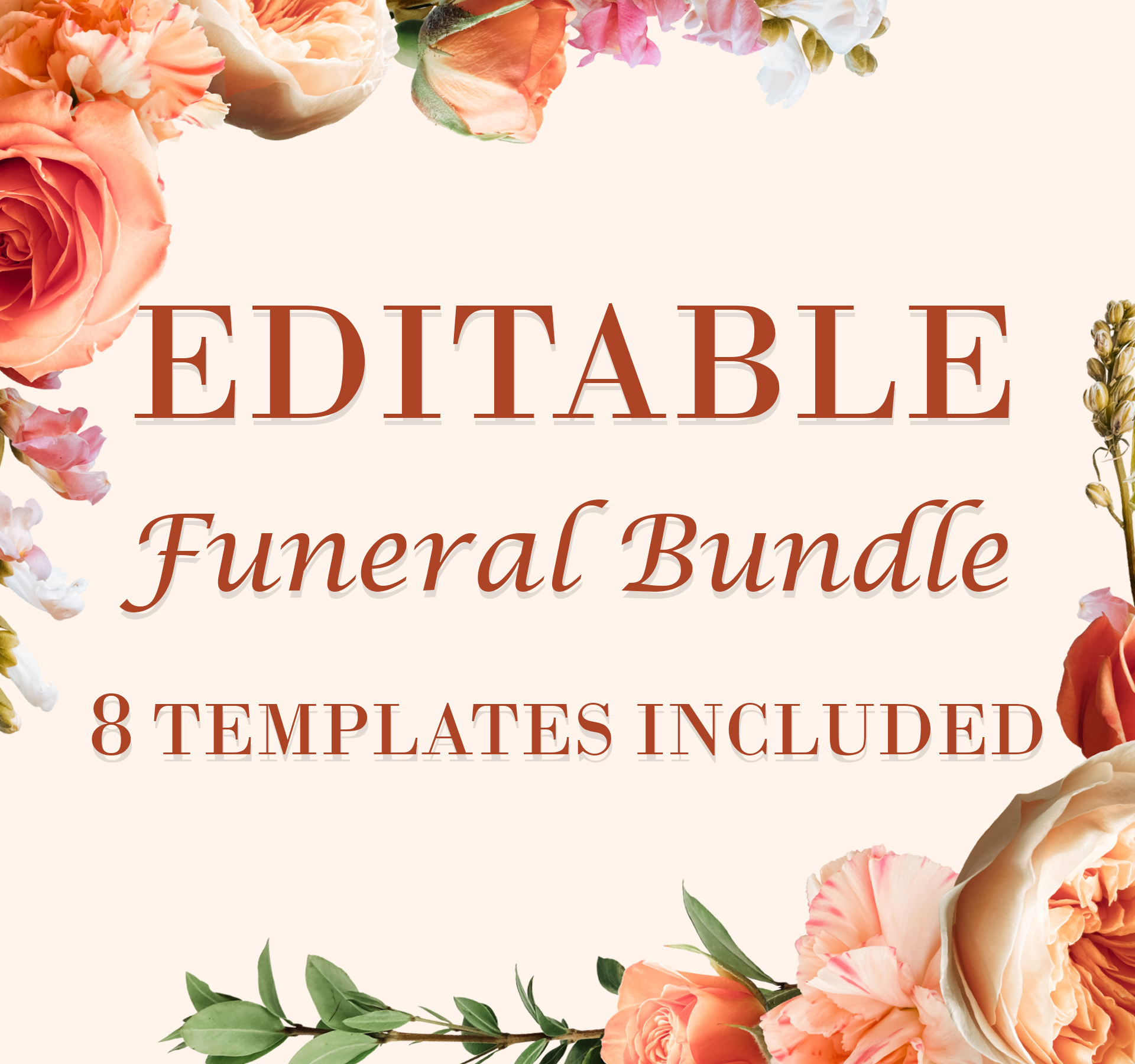 Peach Floral Bundle design preview
