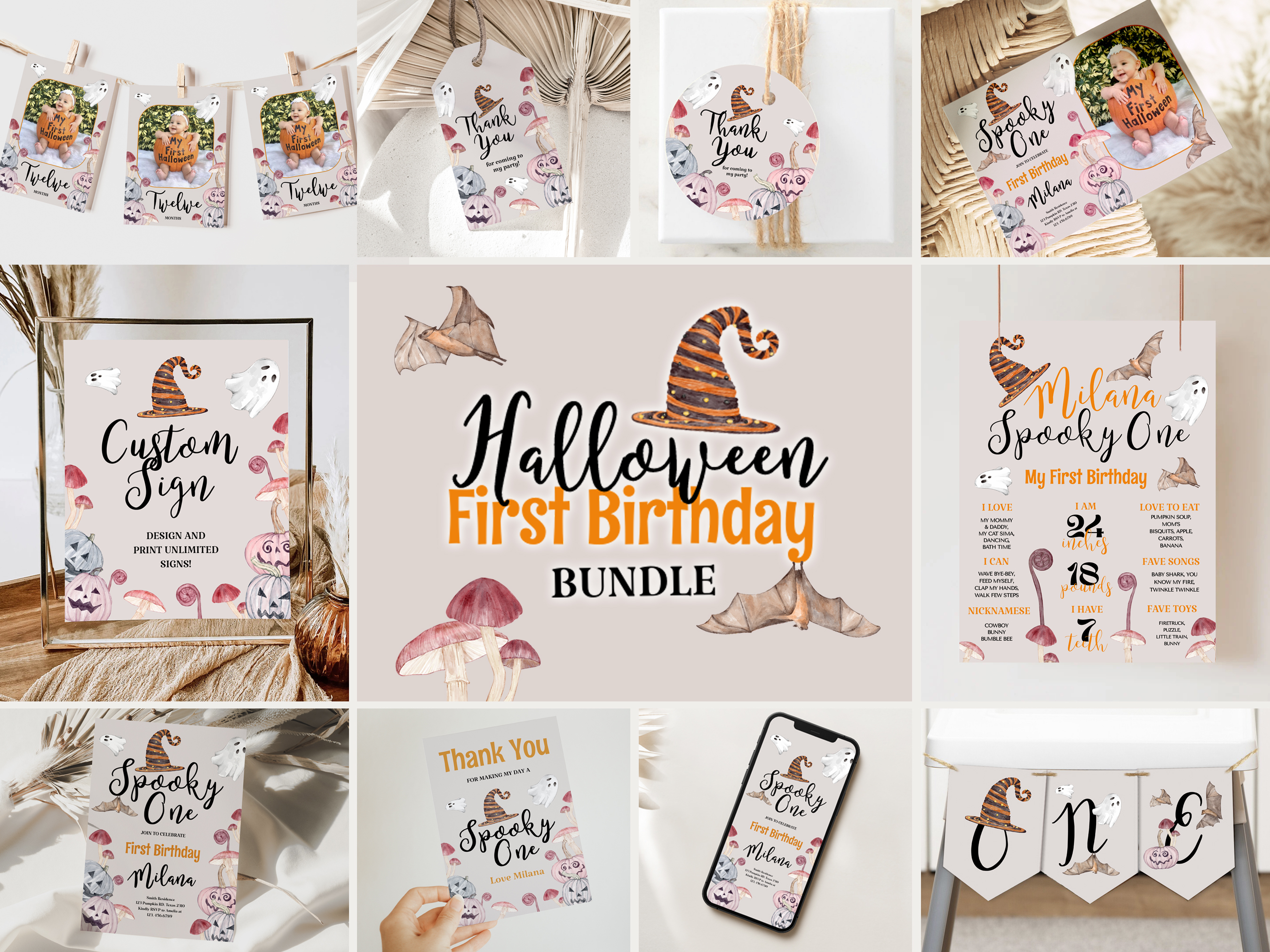 Halloween First Birthday Bundle design preview