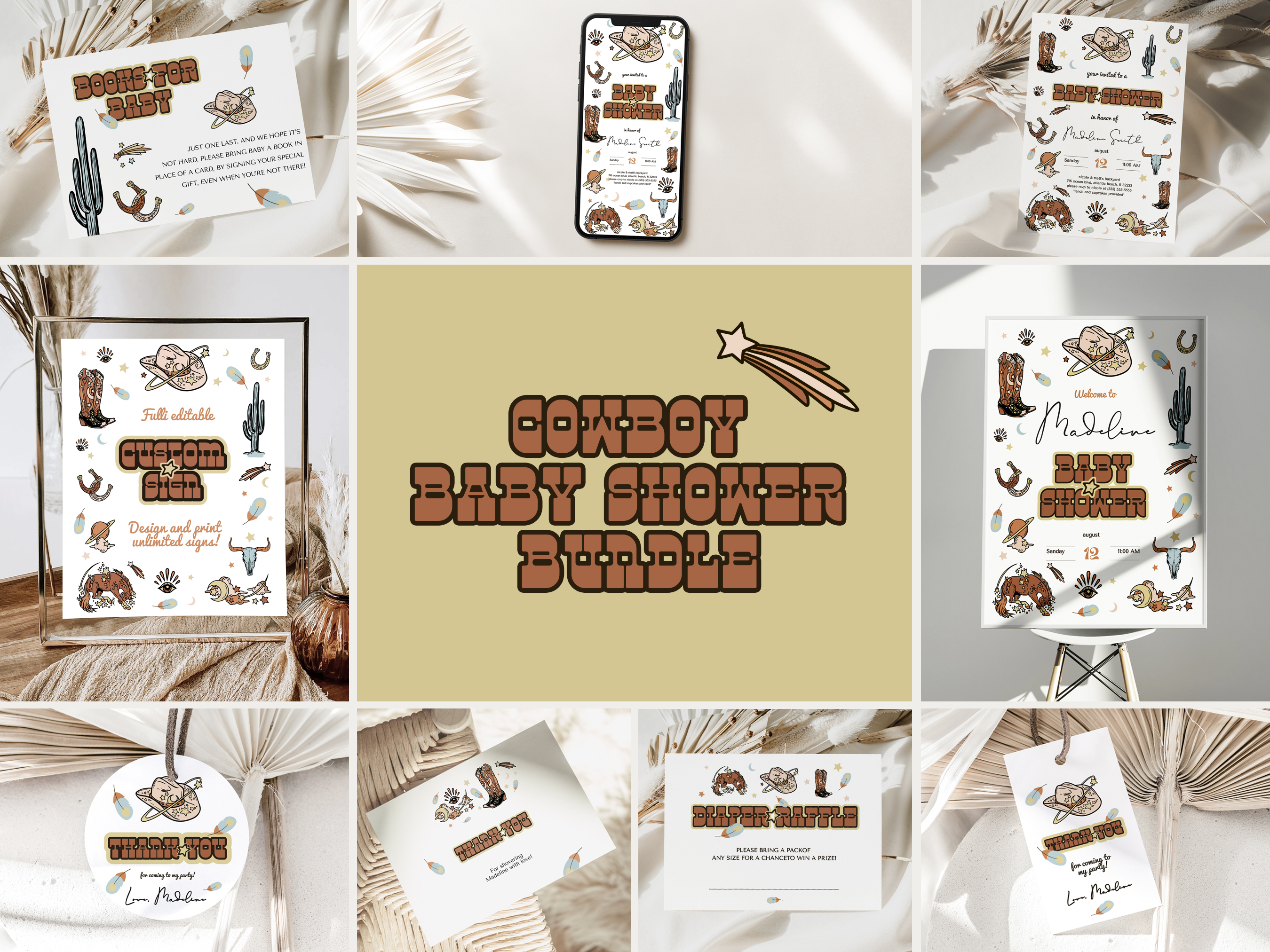 Cowboy Baby Shower Bundle design preview