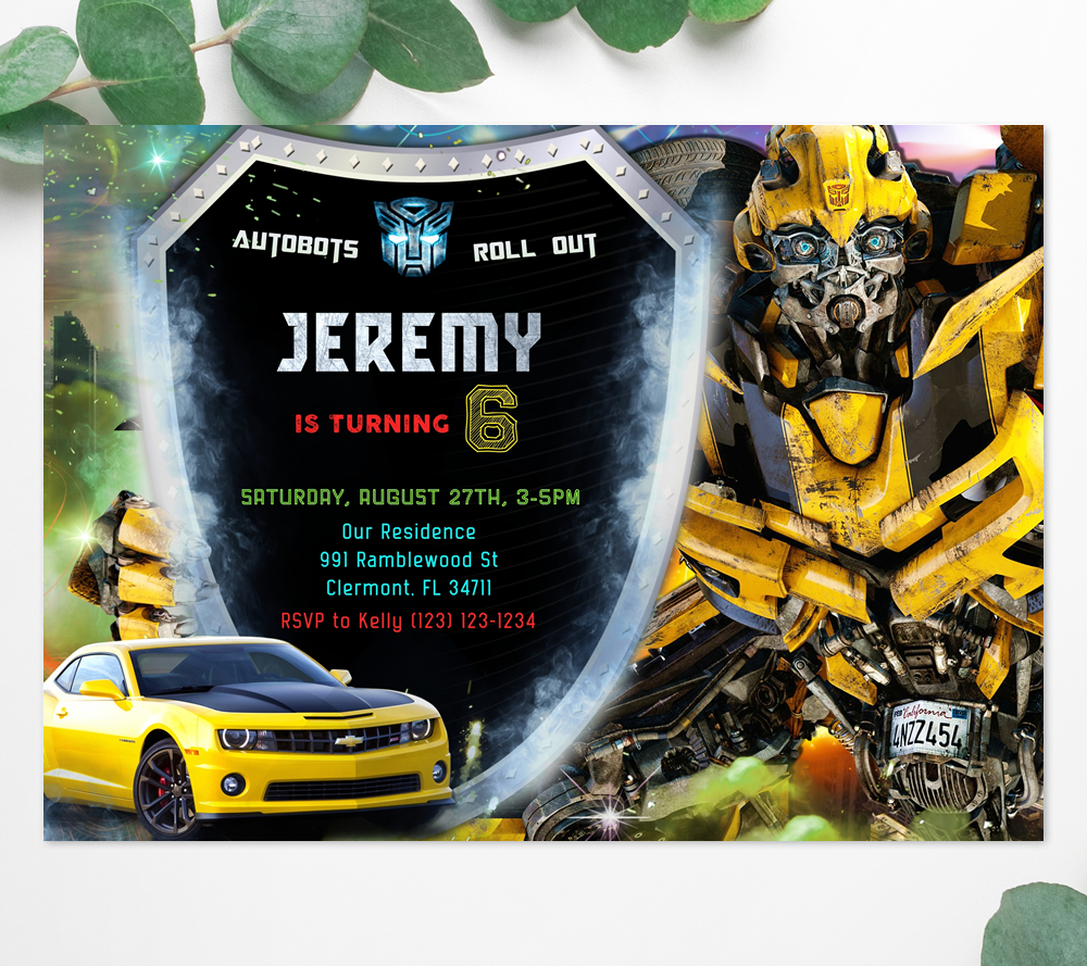 Transformers invitation design preview