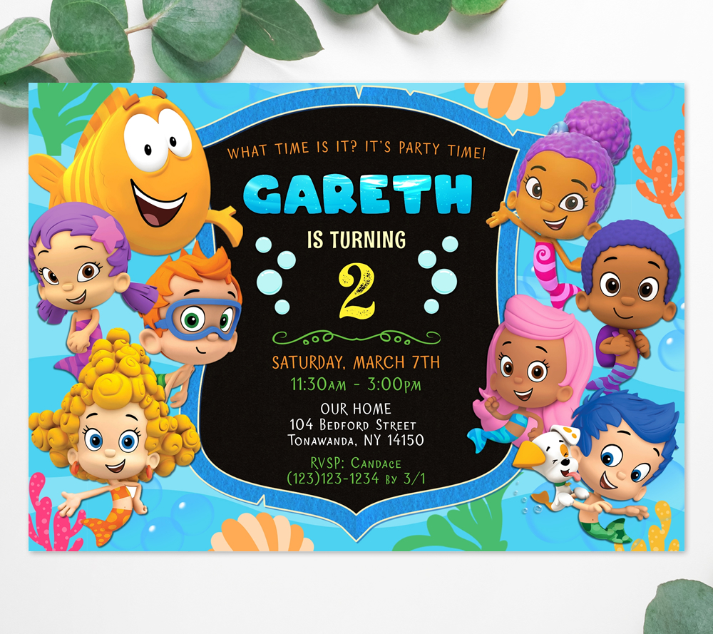 Bubble Guppies invitation-2 design preview