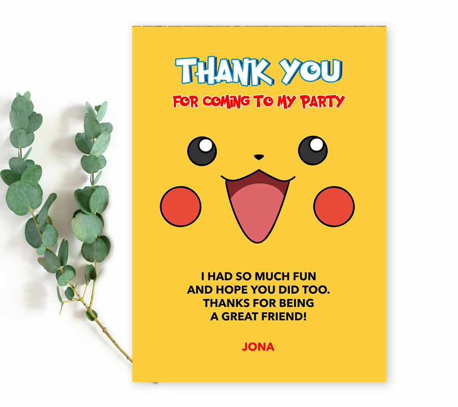 Pokemon thank you card design preview