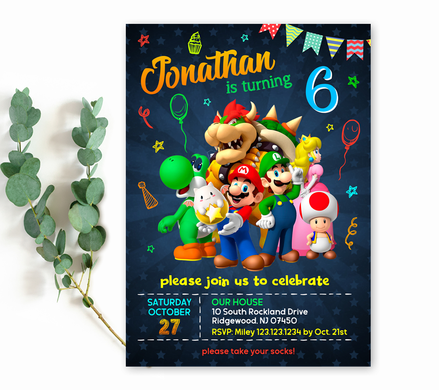 Mario Invitation design preview