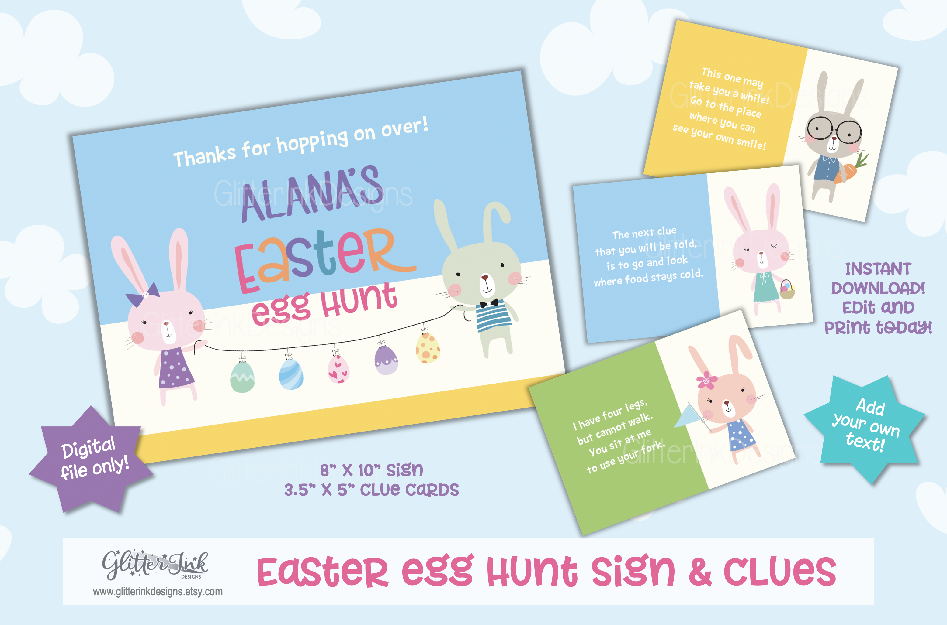 Easter scavenger hunt & sign design preview