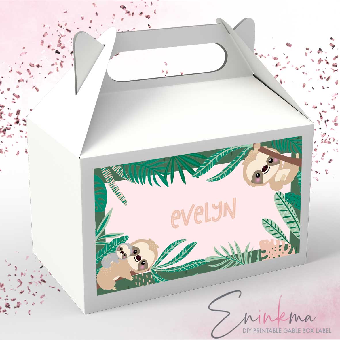 Swinging Sloth Gable Box design preview