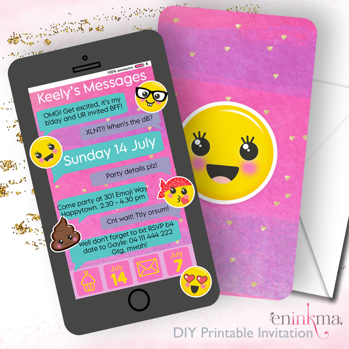 Emoji Baby Invitations design preview