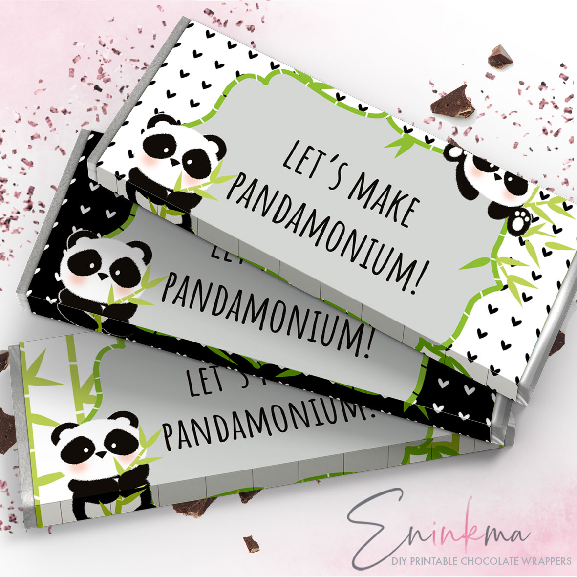 Pandamonium Chocolate Wrappers design preview