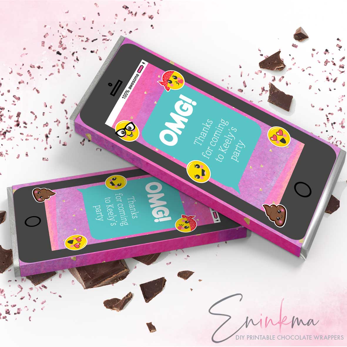 Emoji Chocolate Wrappers design preview