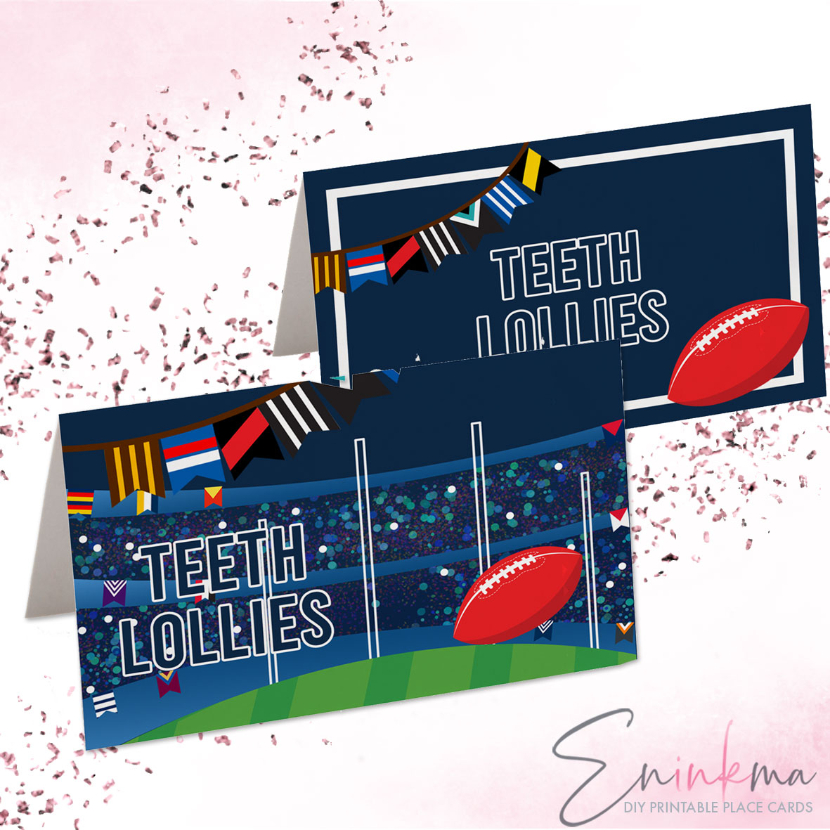 Aussie Rules Place Cards design preview