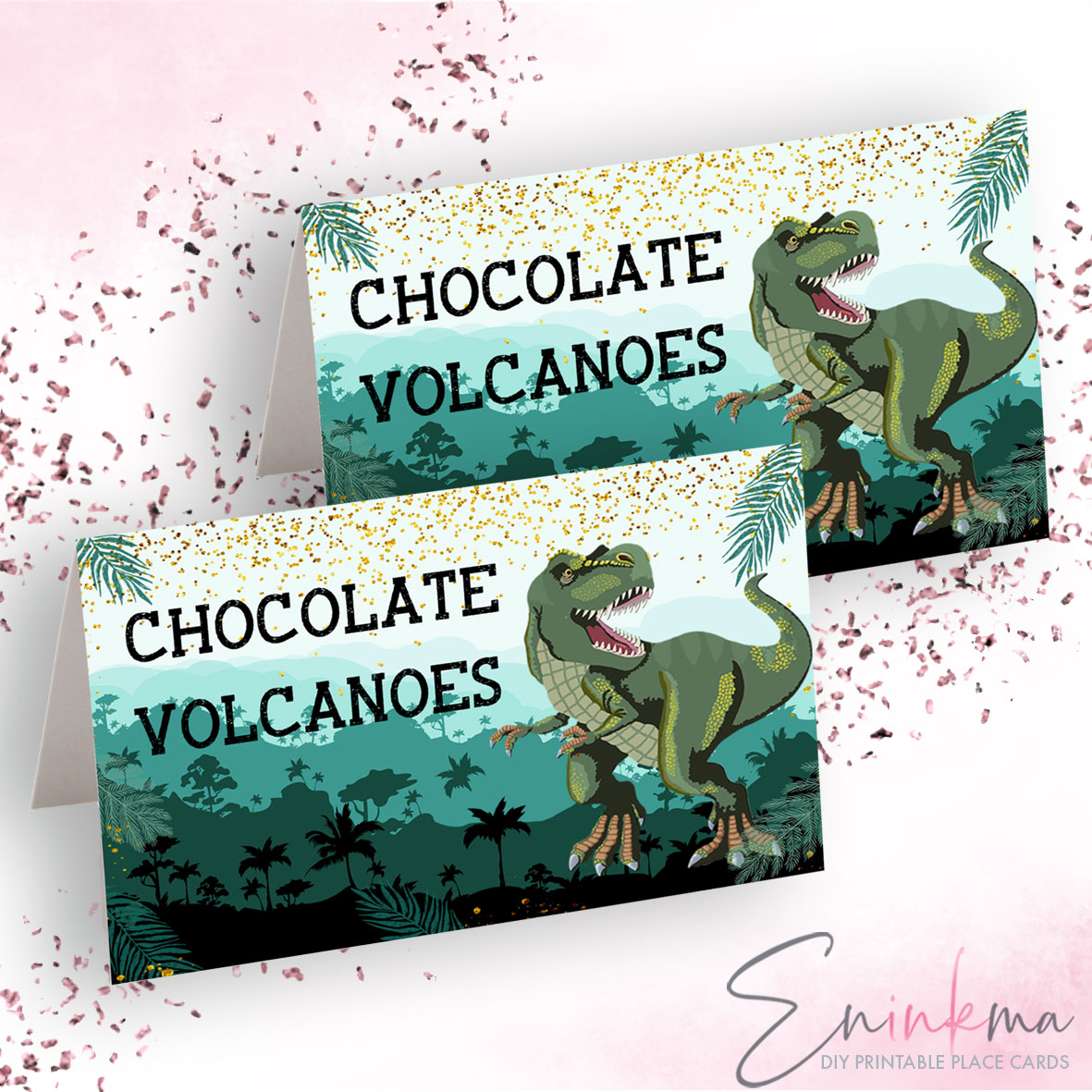 Rawrsome Dinosaur Place Cards design preview
