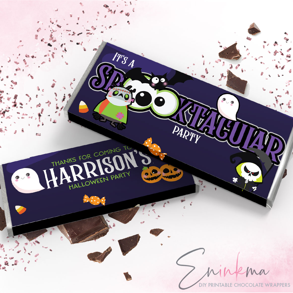 Spooktacular Chocolate Wrapper design preview