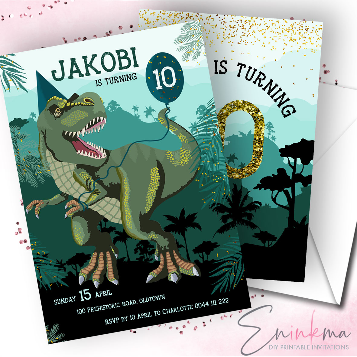 Rawrsome Dinosaur Invitations design preview