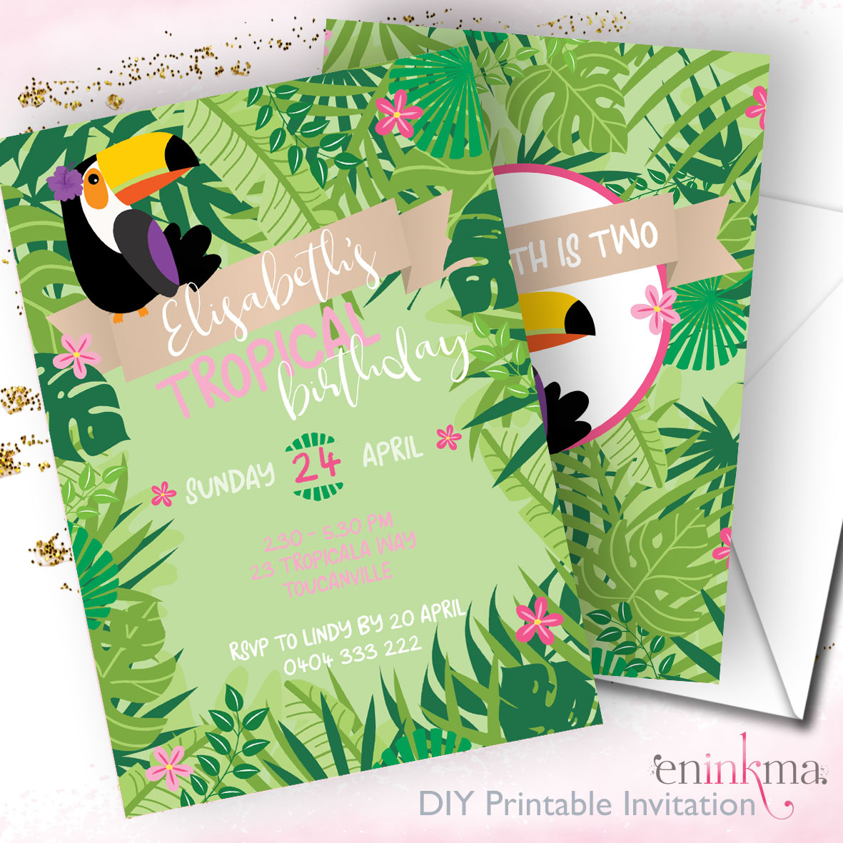 Toucan Troupe Invitations design preview