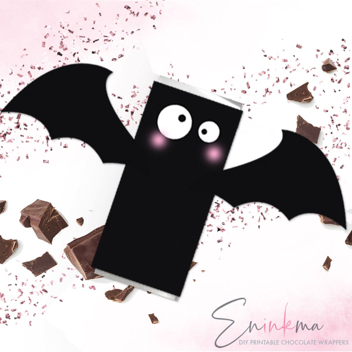 Boo-tiful Bat Chocolate Wrappers design preview