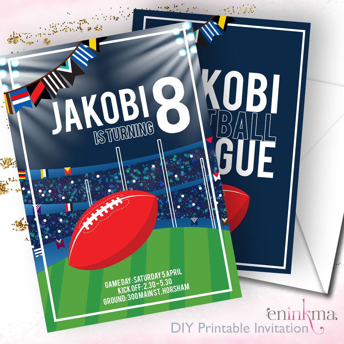 Aussie Rules Ace Invitations design preview